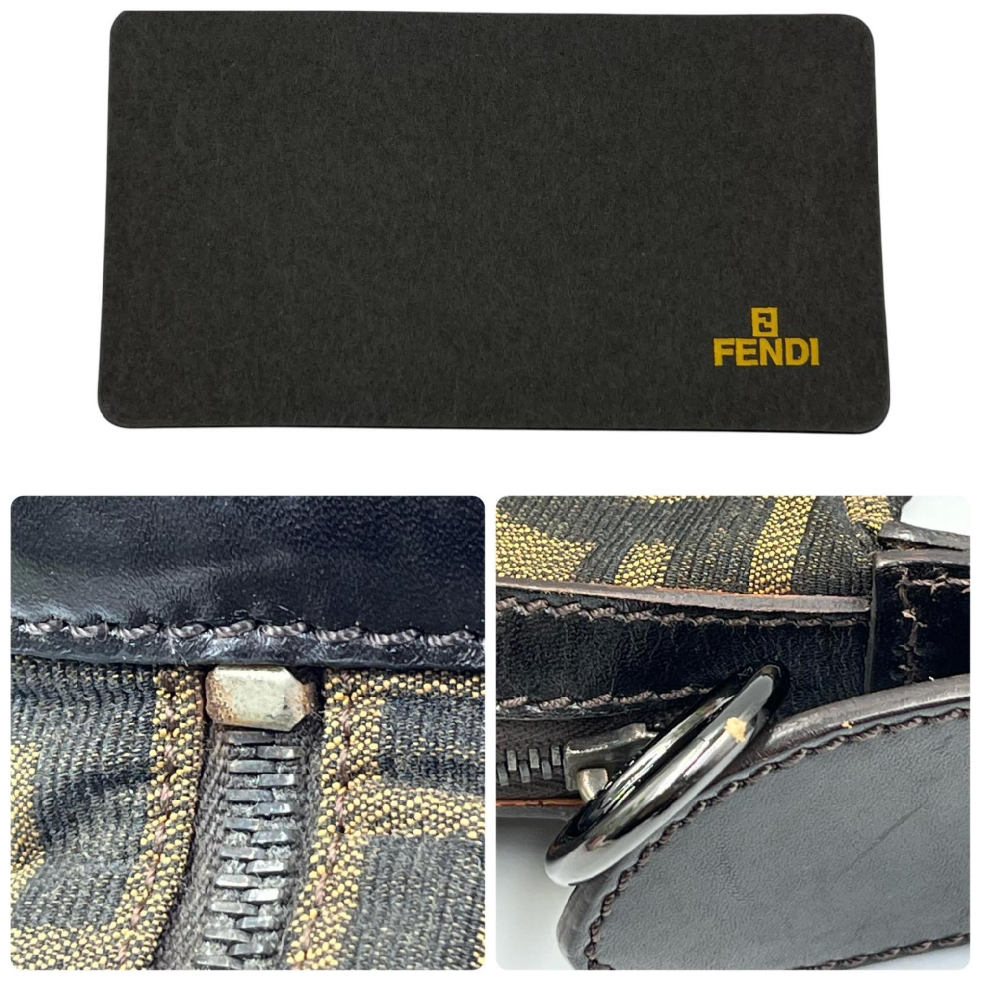 Fendi Black Brown Zucca Shoulder Bag (Pre-Owned)