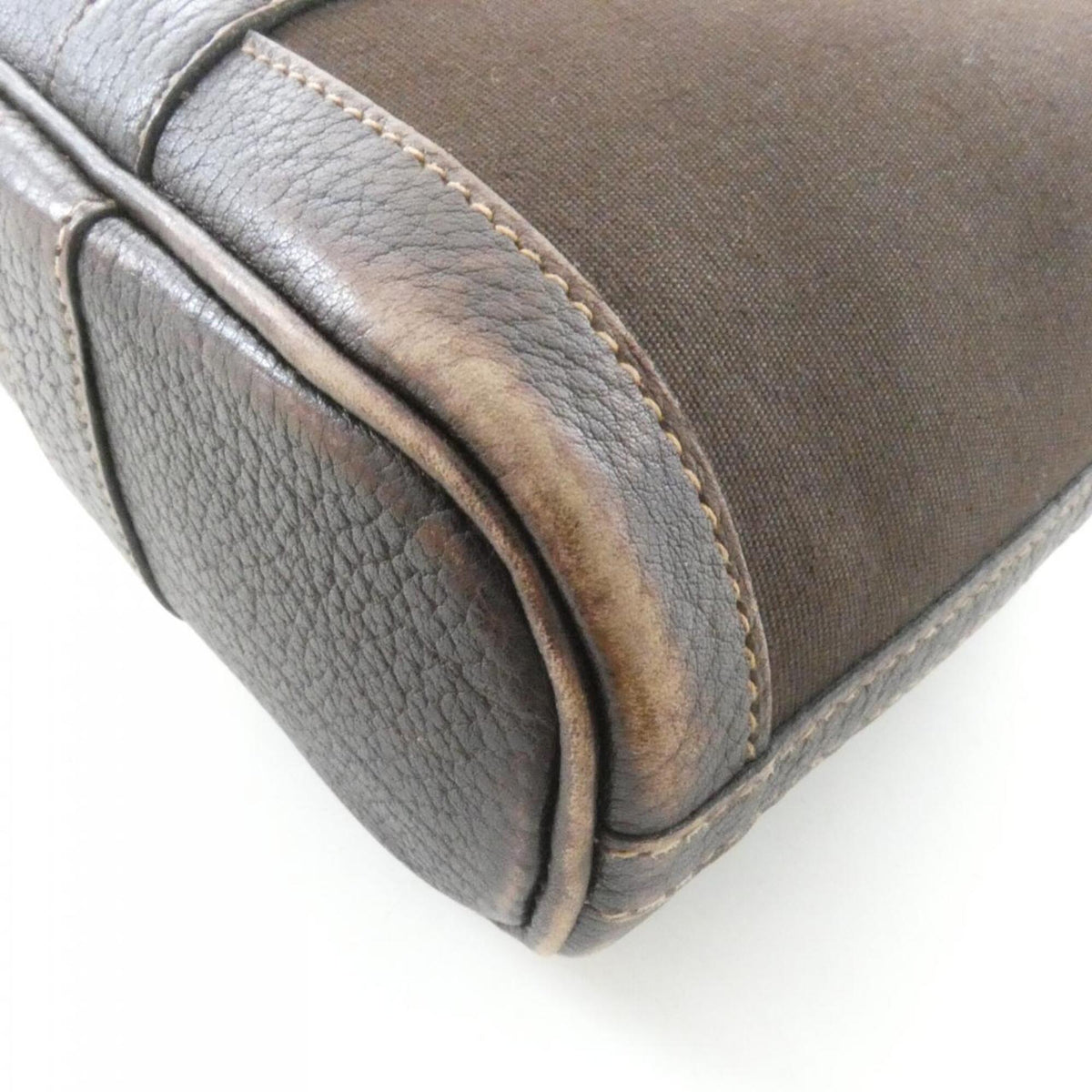 Hermes Brown Toile Officier Handbag (Pre-Owned)
