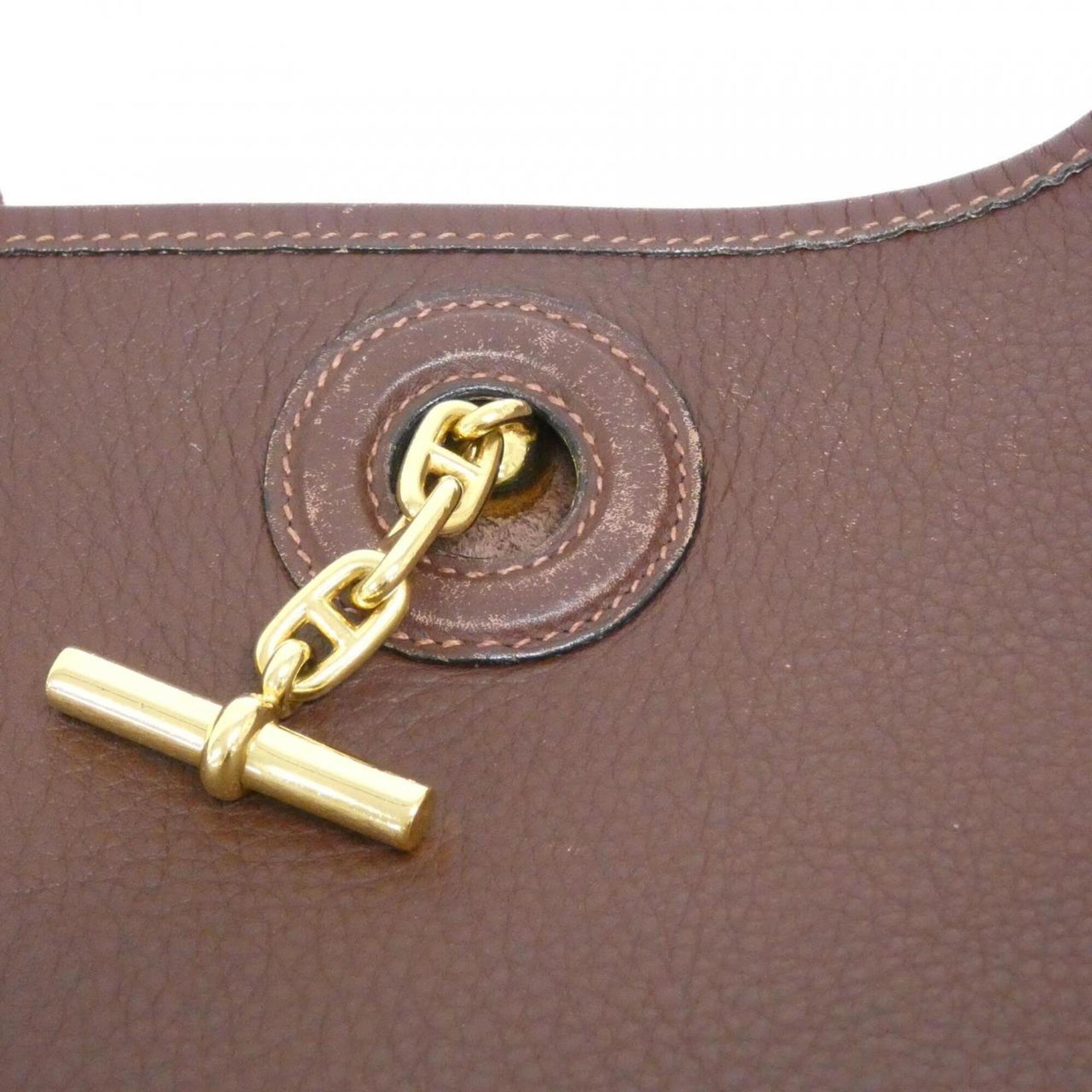 Hermes Havane Taurillon Clemence Leather Shoulder Bag (Pre-Owned)