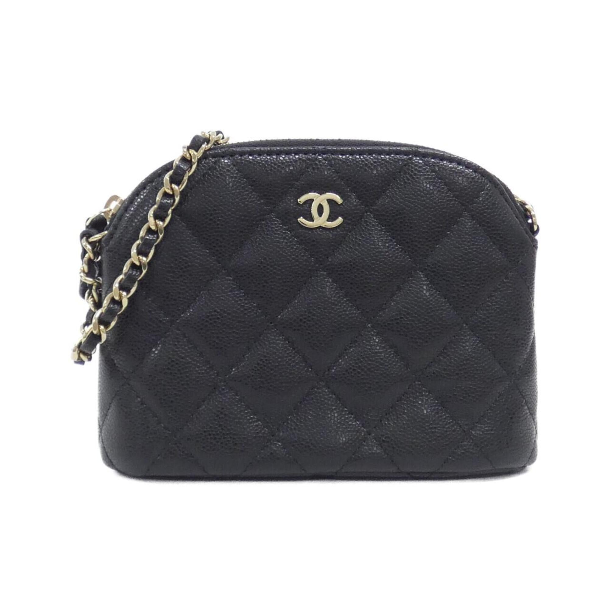 Chanel Black Grained Calfskin Handbag Shoulder Bag (Pre-Owned)