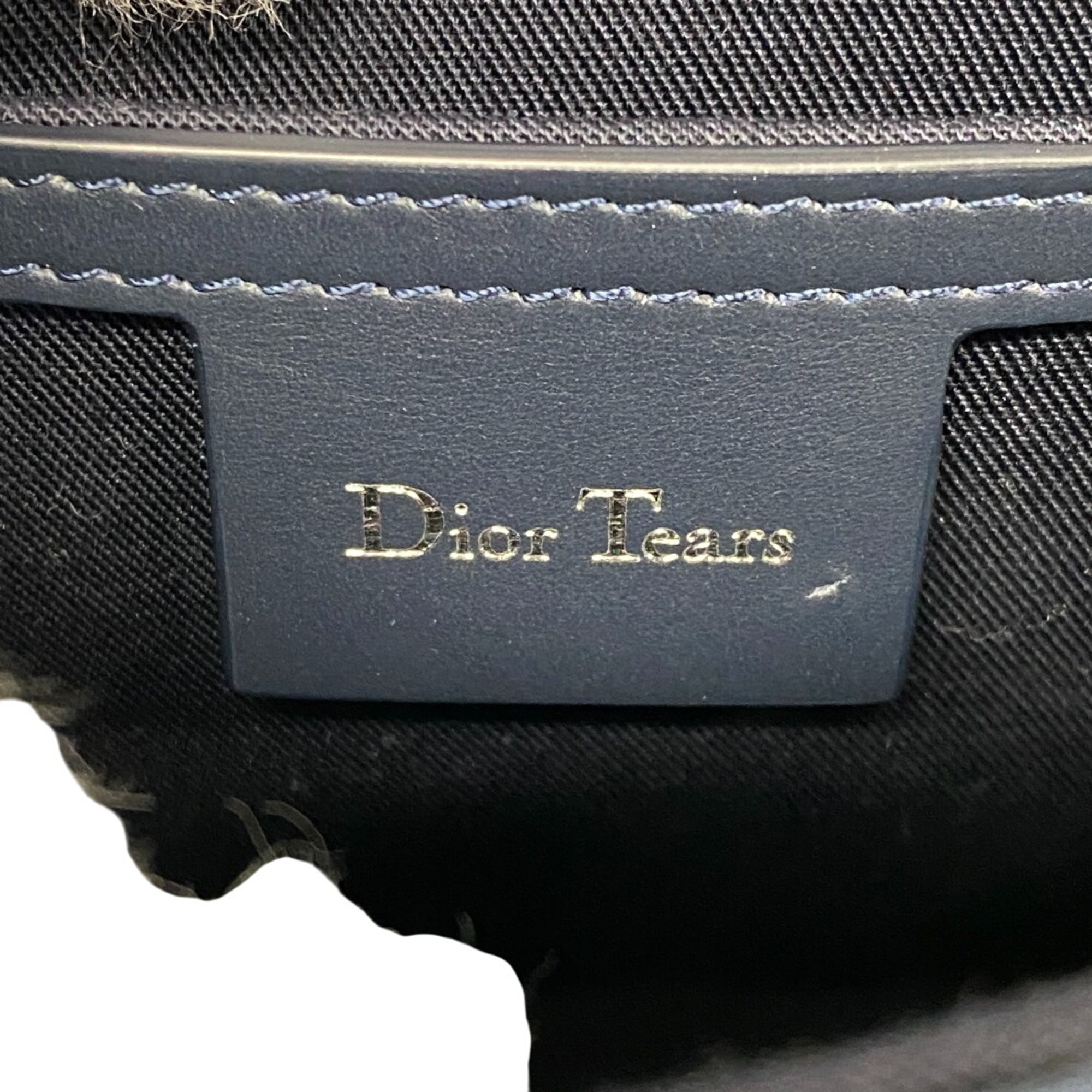 Christian Dior Navy Canvas Leather Shoulder Bag (Pre-Owned)