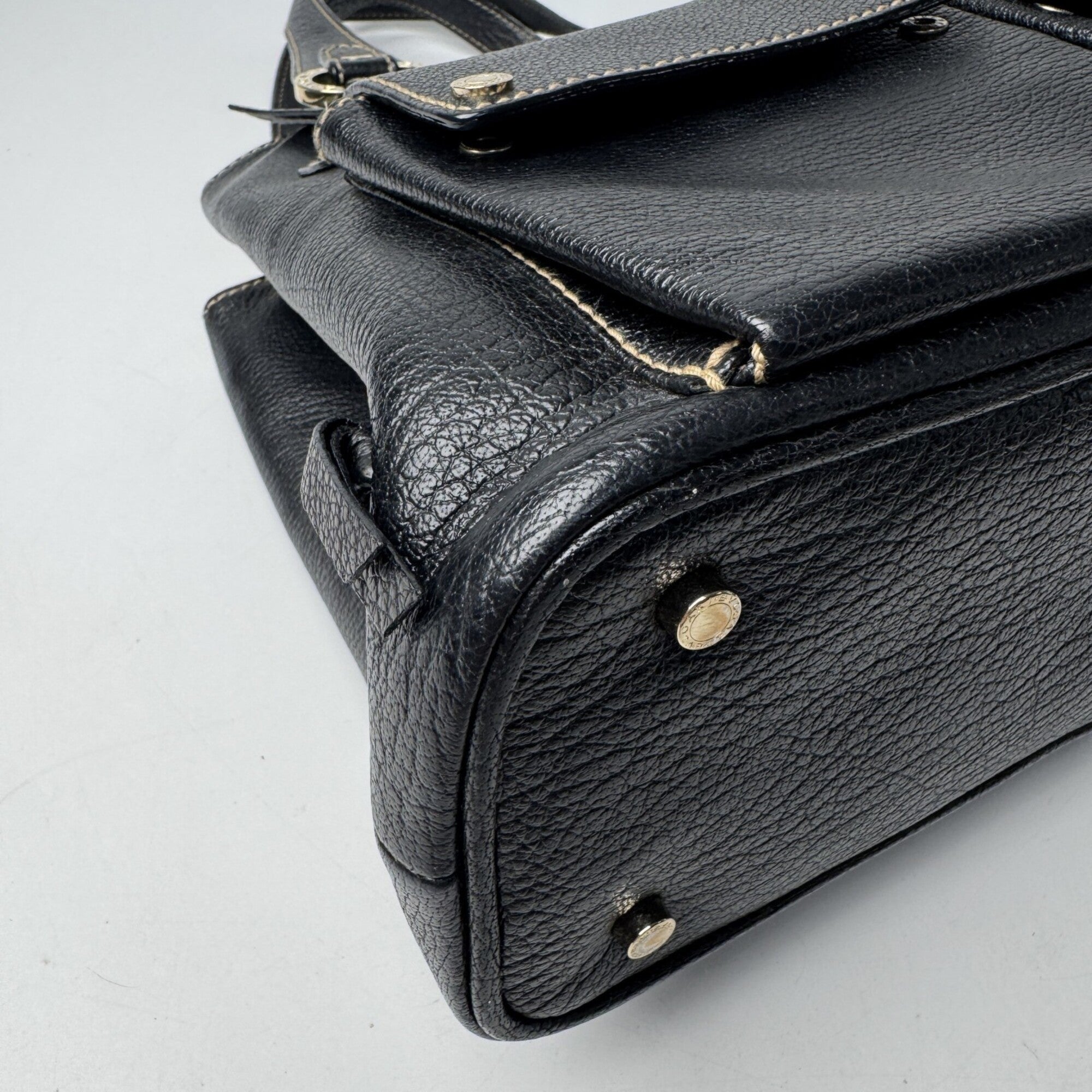 Bvlgari Black Leather Handbag (Pre-Owned)