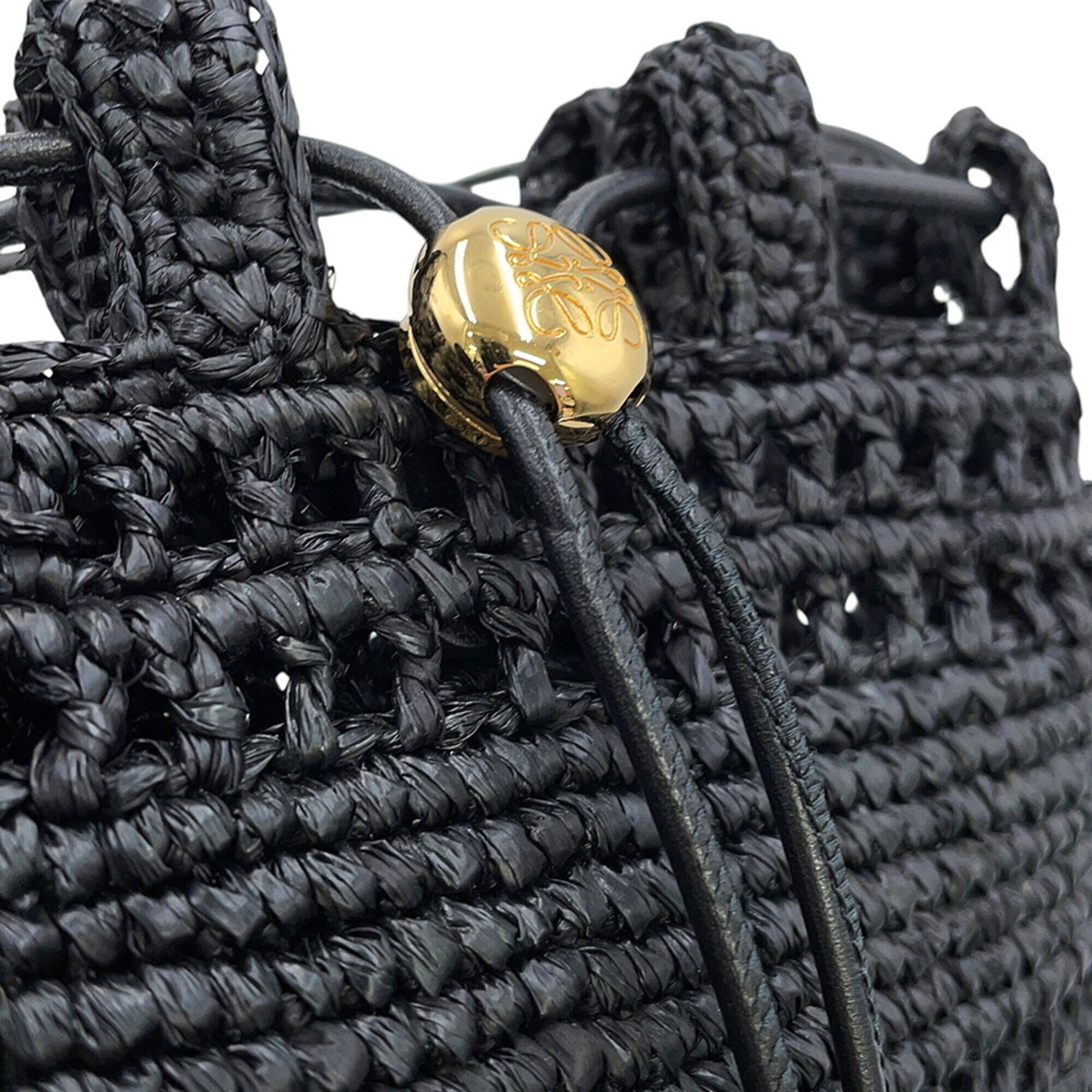 Loewe Black Raffia Handbag Shoulder Bag (Pre-Owned)