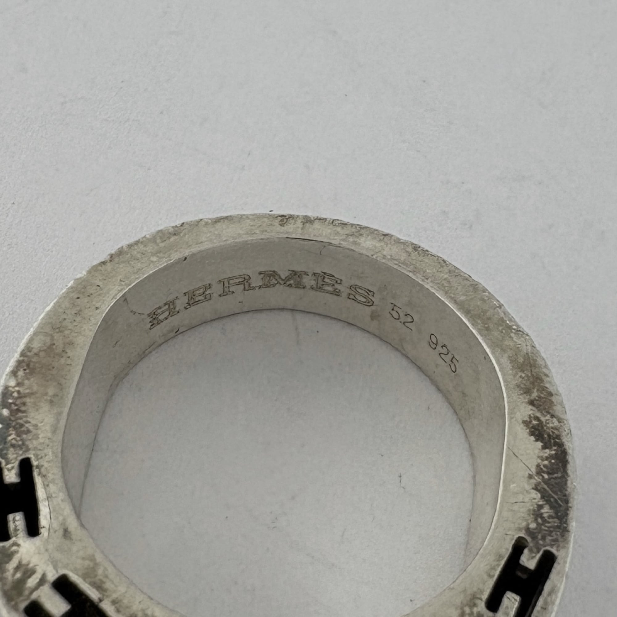 Hermes Silver 925 Band Ring (Pre-Owned)