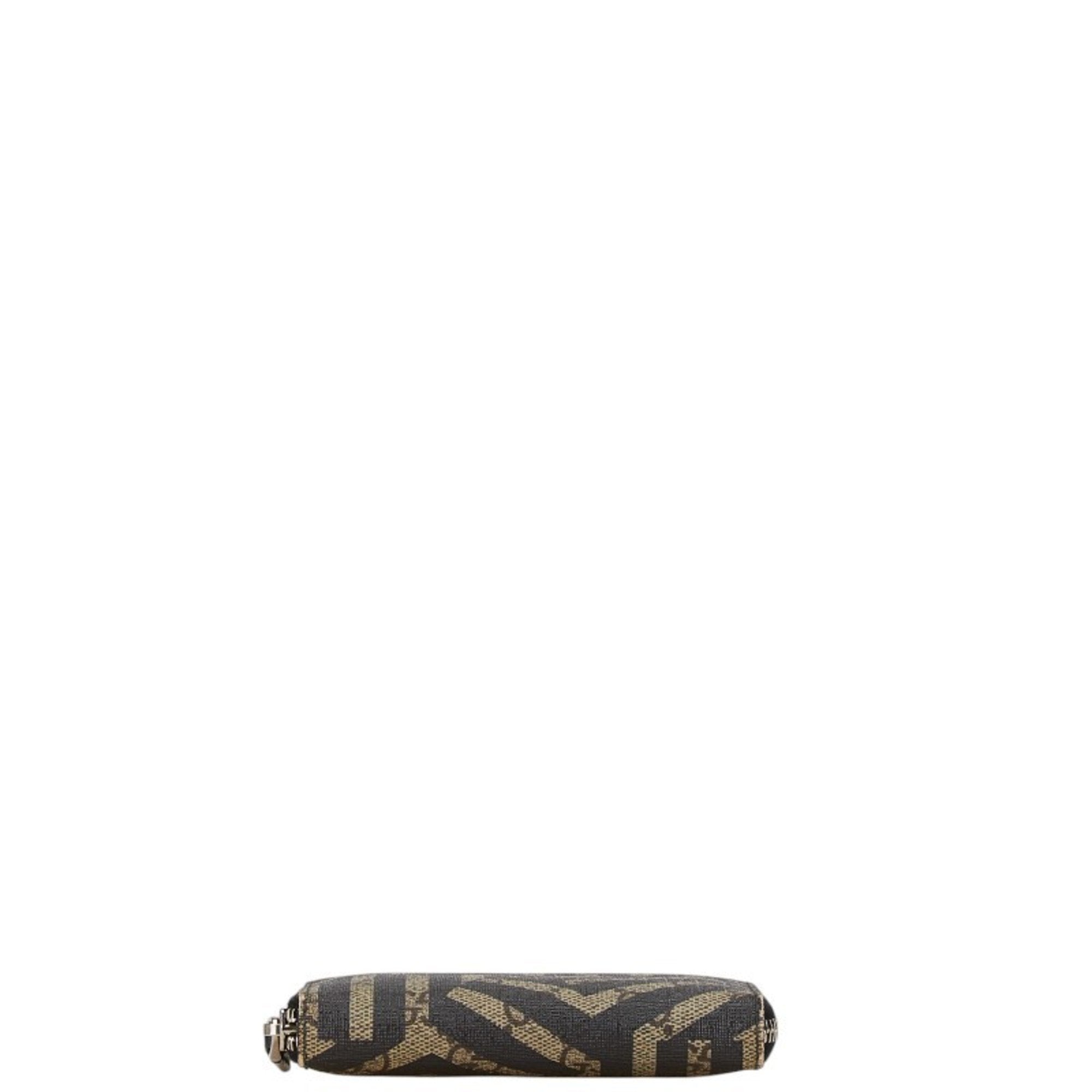 Gucci Beige Black Pvc Leather Coin Purse/Coin Case (Pre-Owned)