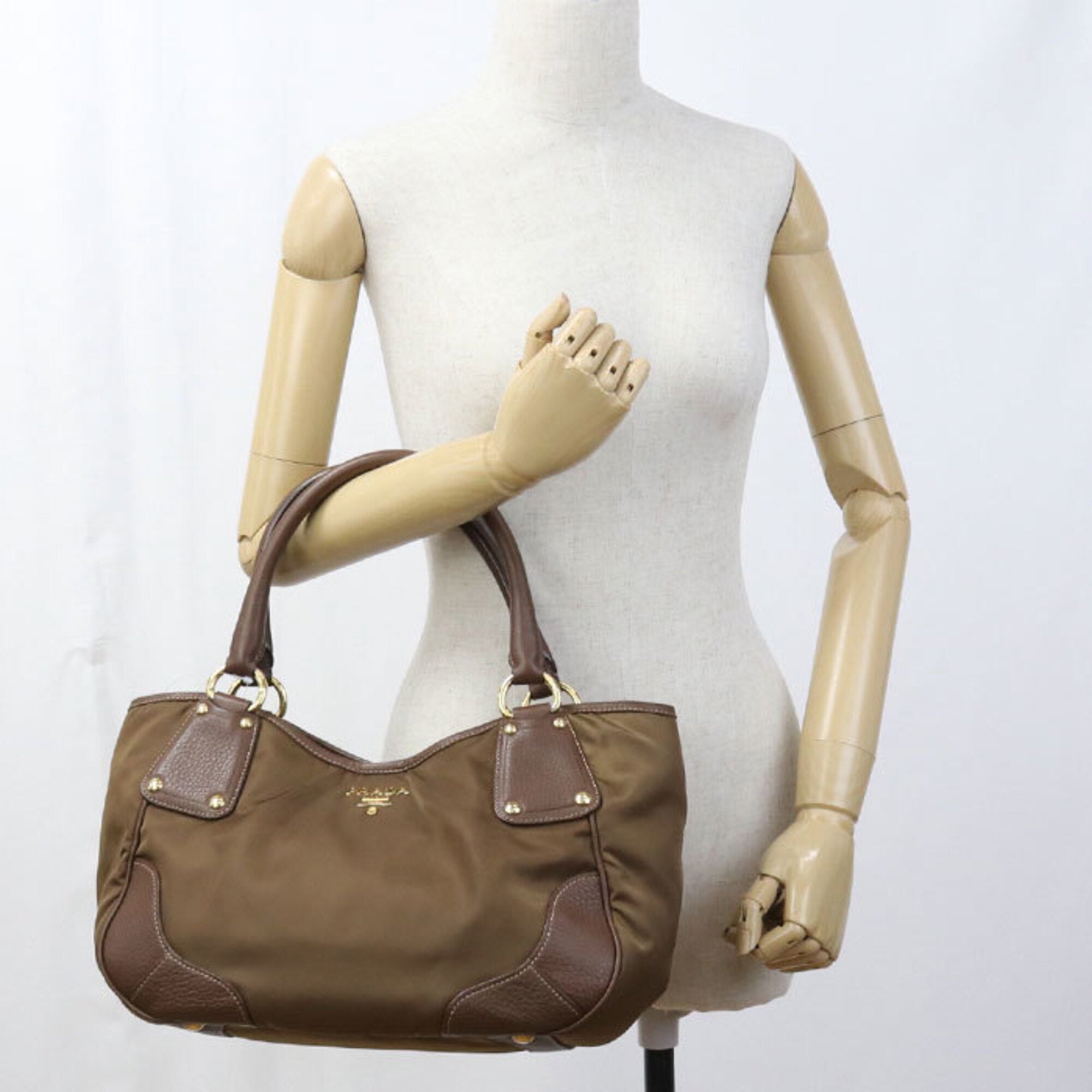 Prada Brown Nylon Tote Bag (Pre-Owned)