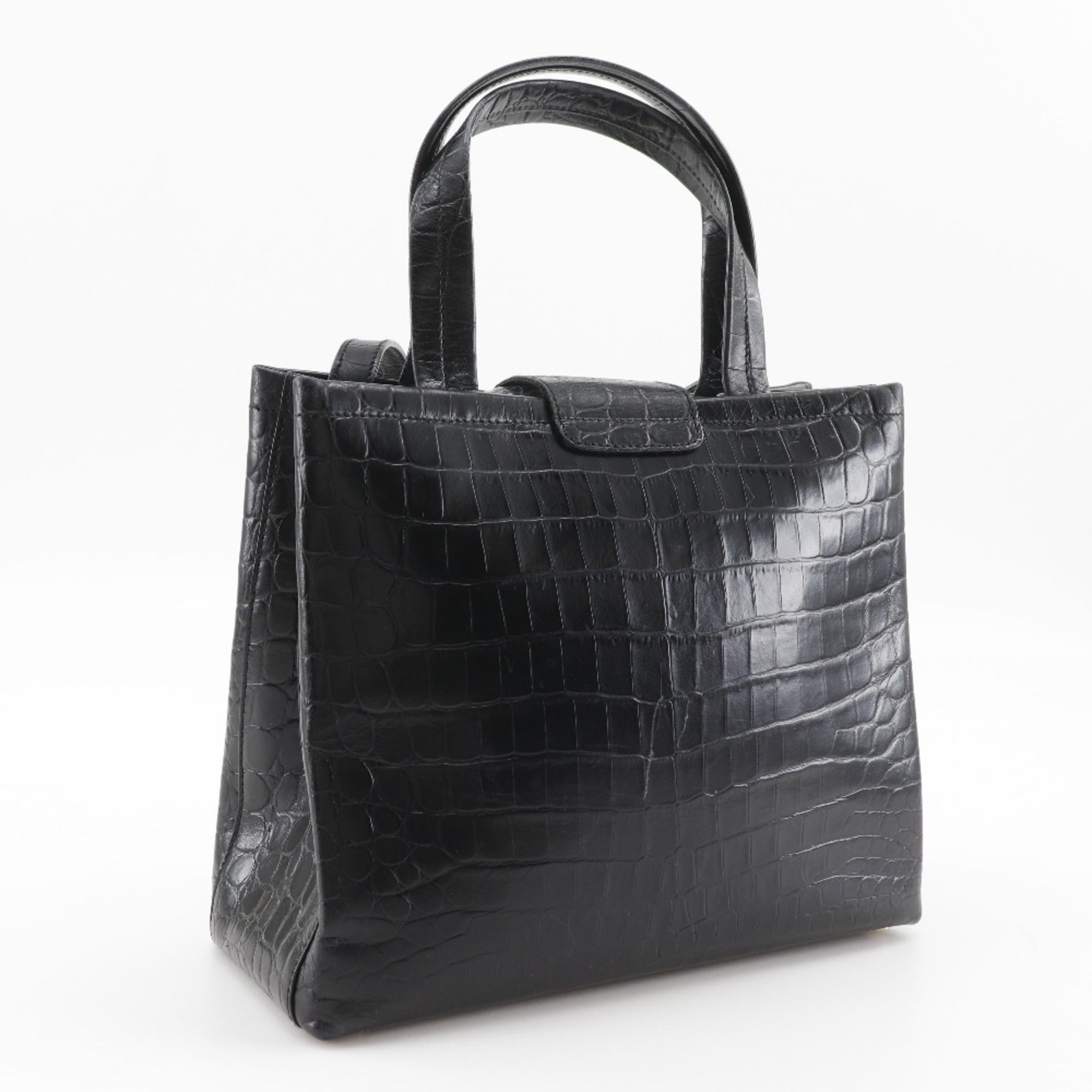 Salvatore Ferragamo Black Leather Handbag (Pre-Owned)