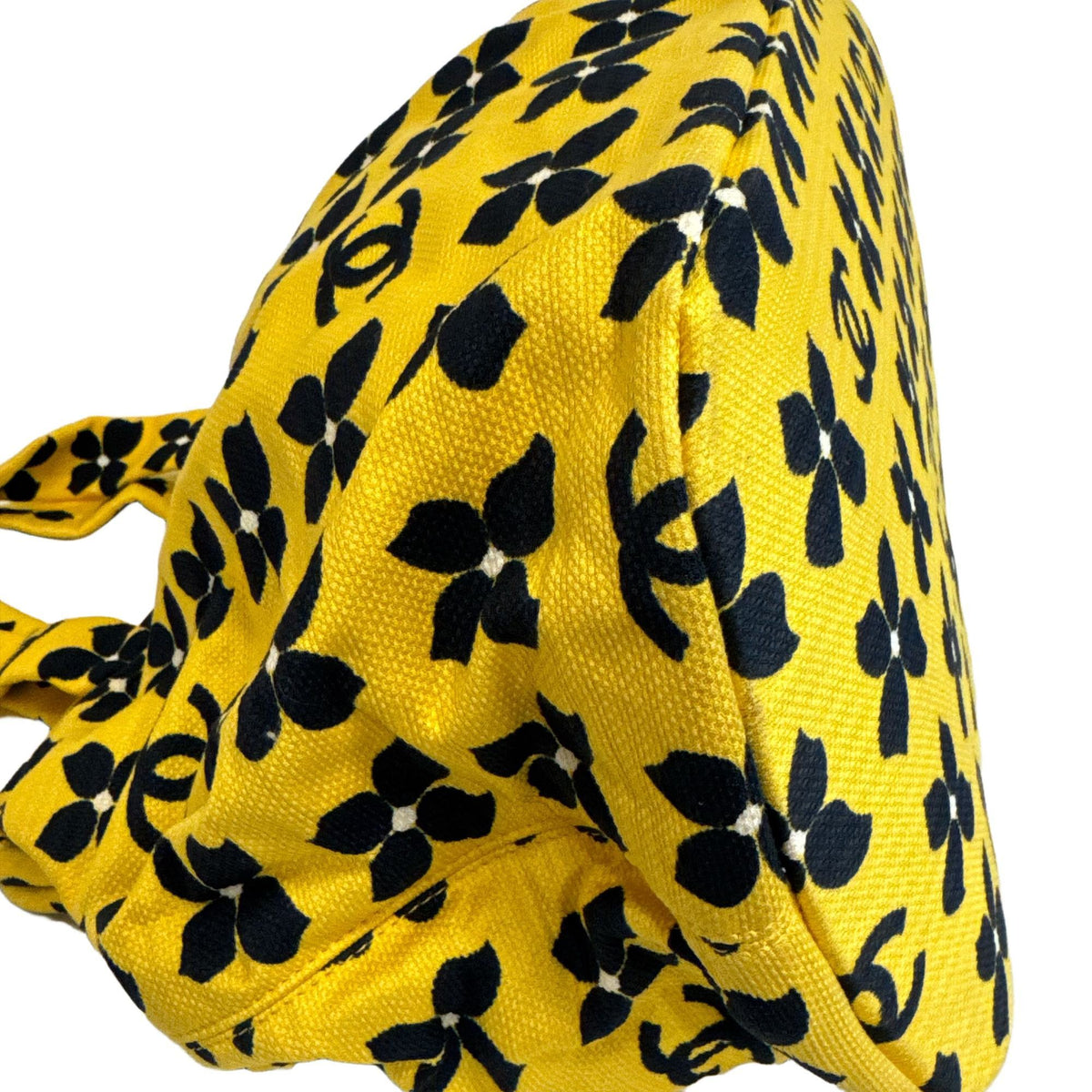 Chanel Navy Yellow Canvas Handbag (Pre-Owned)
