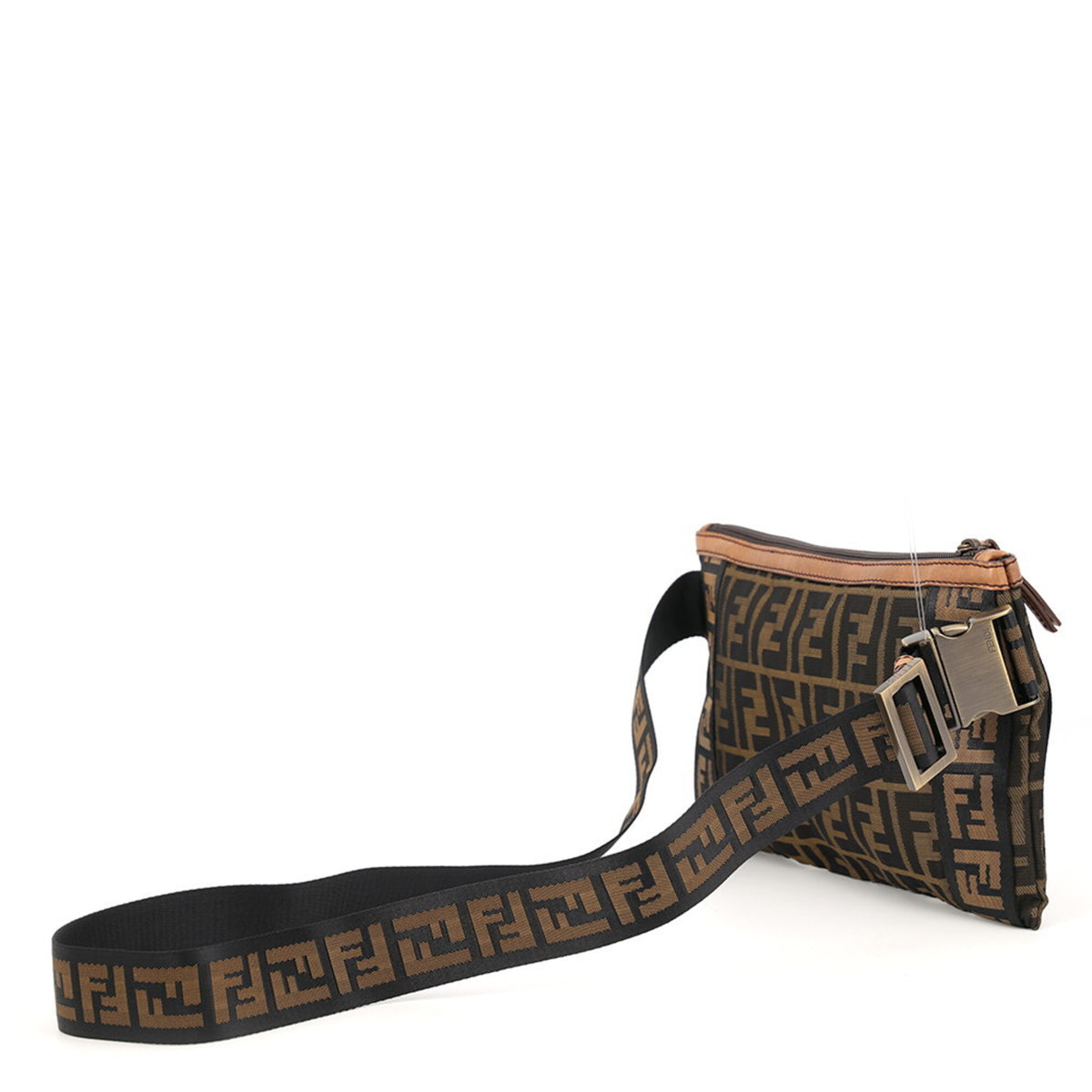Fendi Brown Canvas Handbag Sling Bag (Pre-Owned)