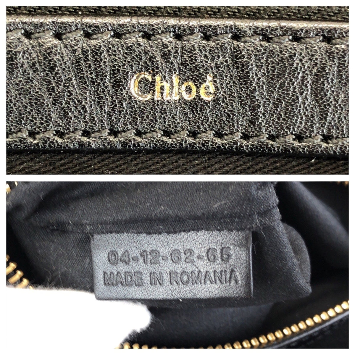 Chloé Beige Black Leather Handbag Tote Bag (Pre-Owned)