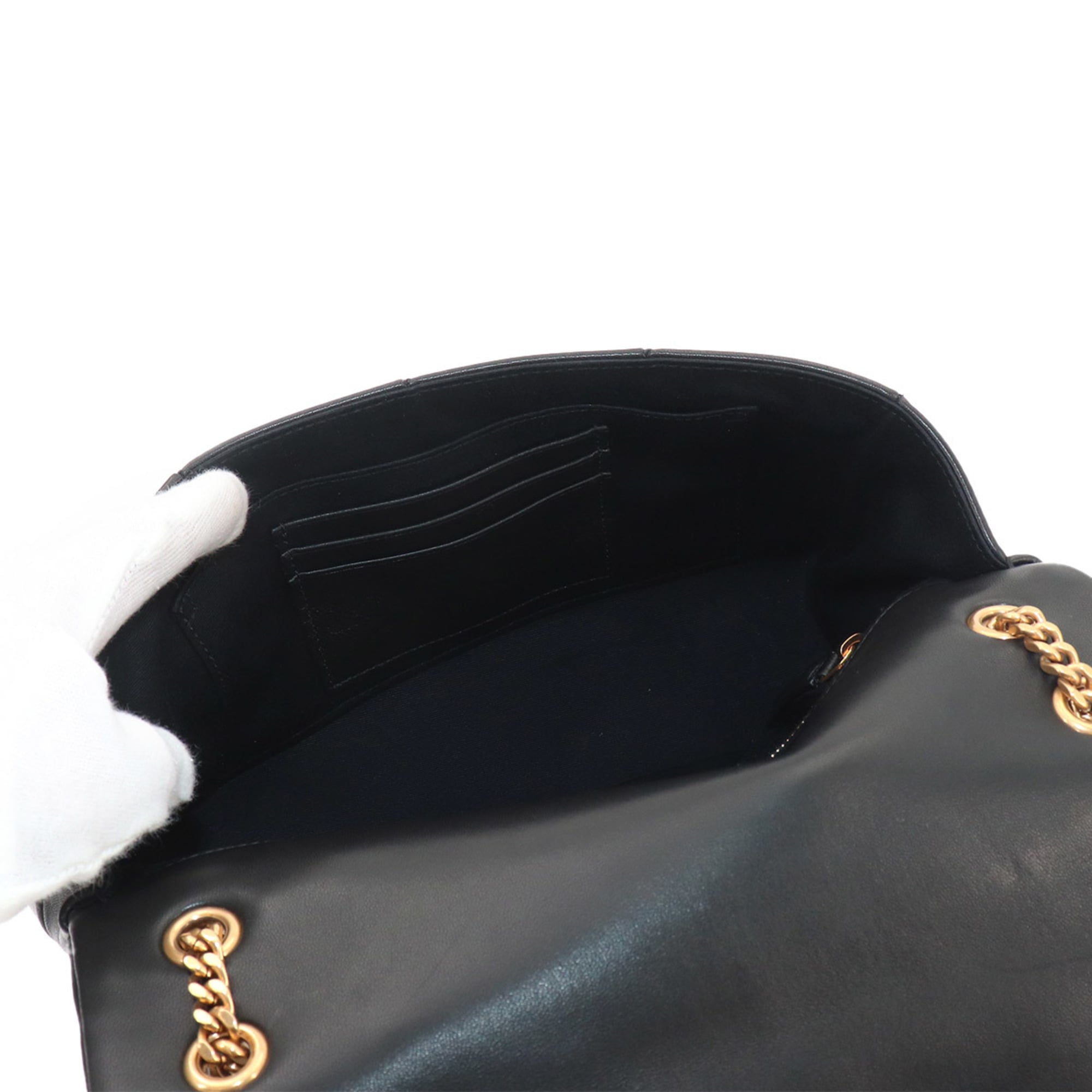 Saint Laurent Black Leather Shoulder Bag (Pre-Owned)