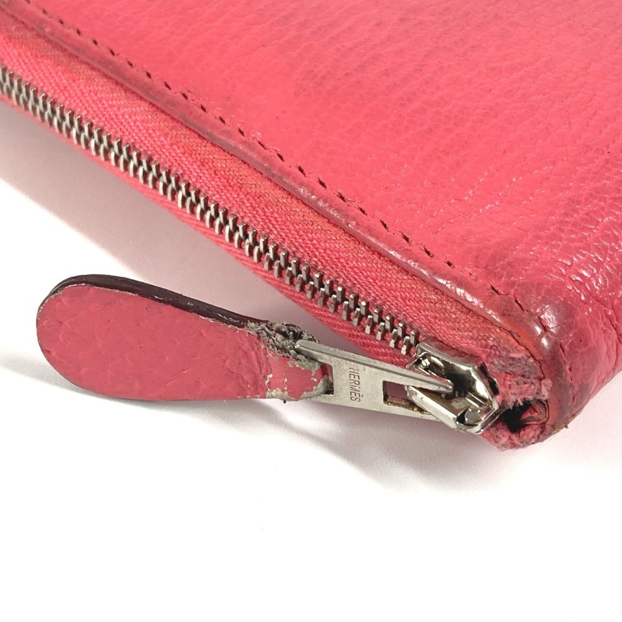 Hermes Pink Chevre Leather Long Wallet (Bi-Fold) (Pre-Owned)