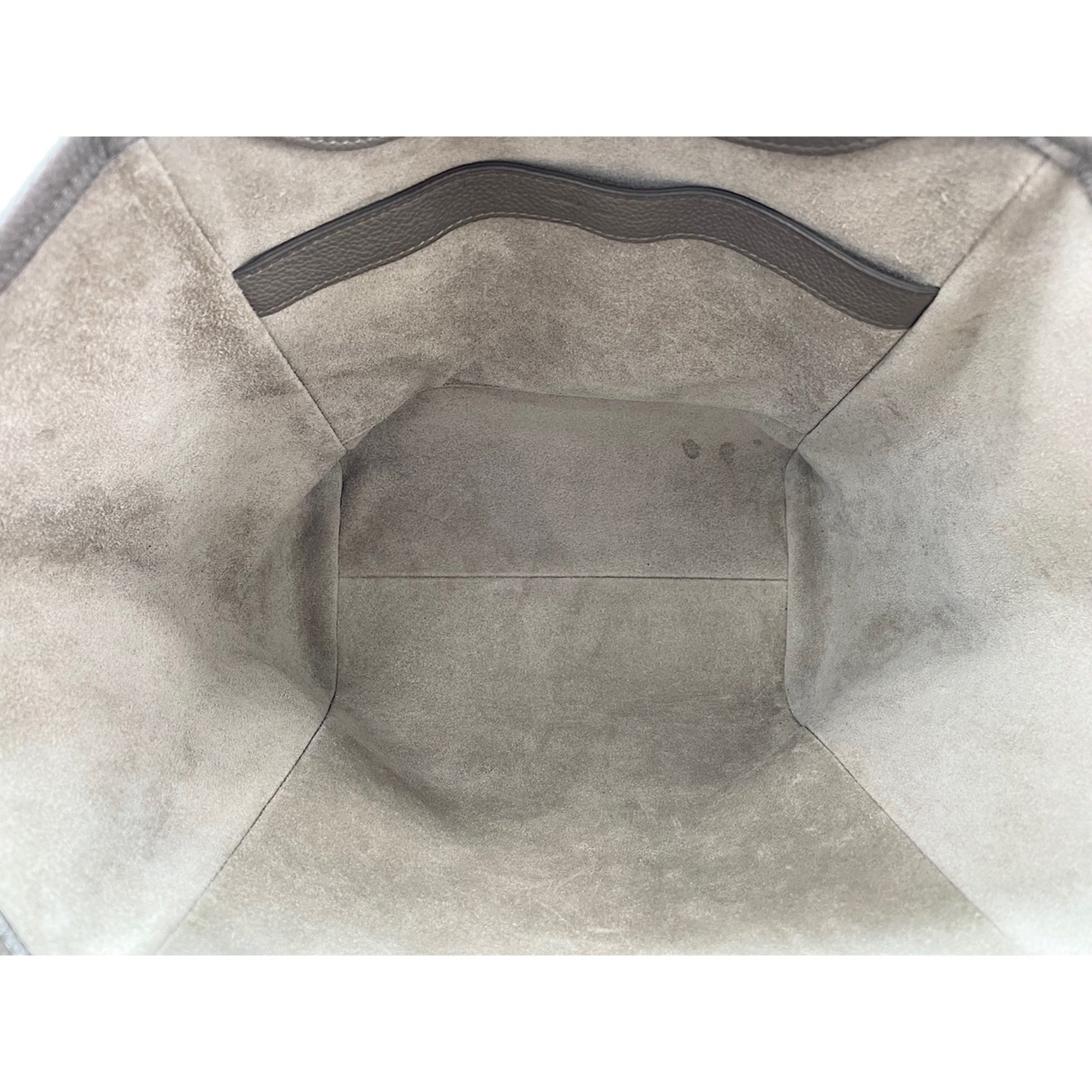 Celine Cabas Gray Leather Shoulder Bag (Pre-Owned)