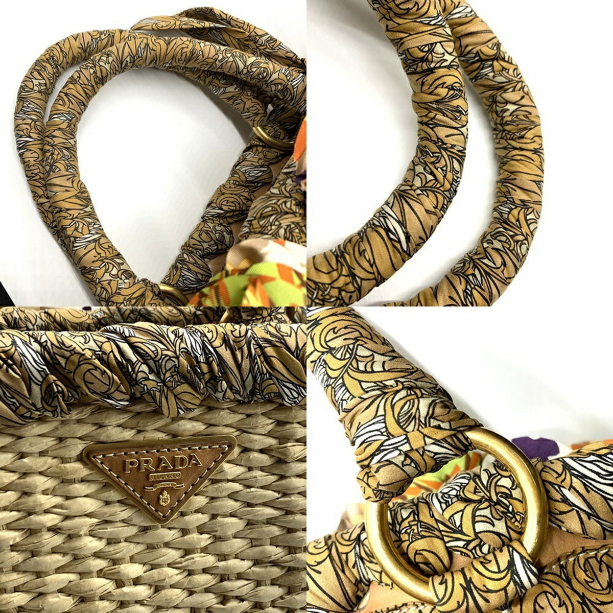 Prada Raffia Handbag (Pre-Owned)