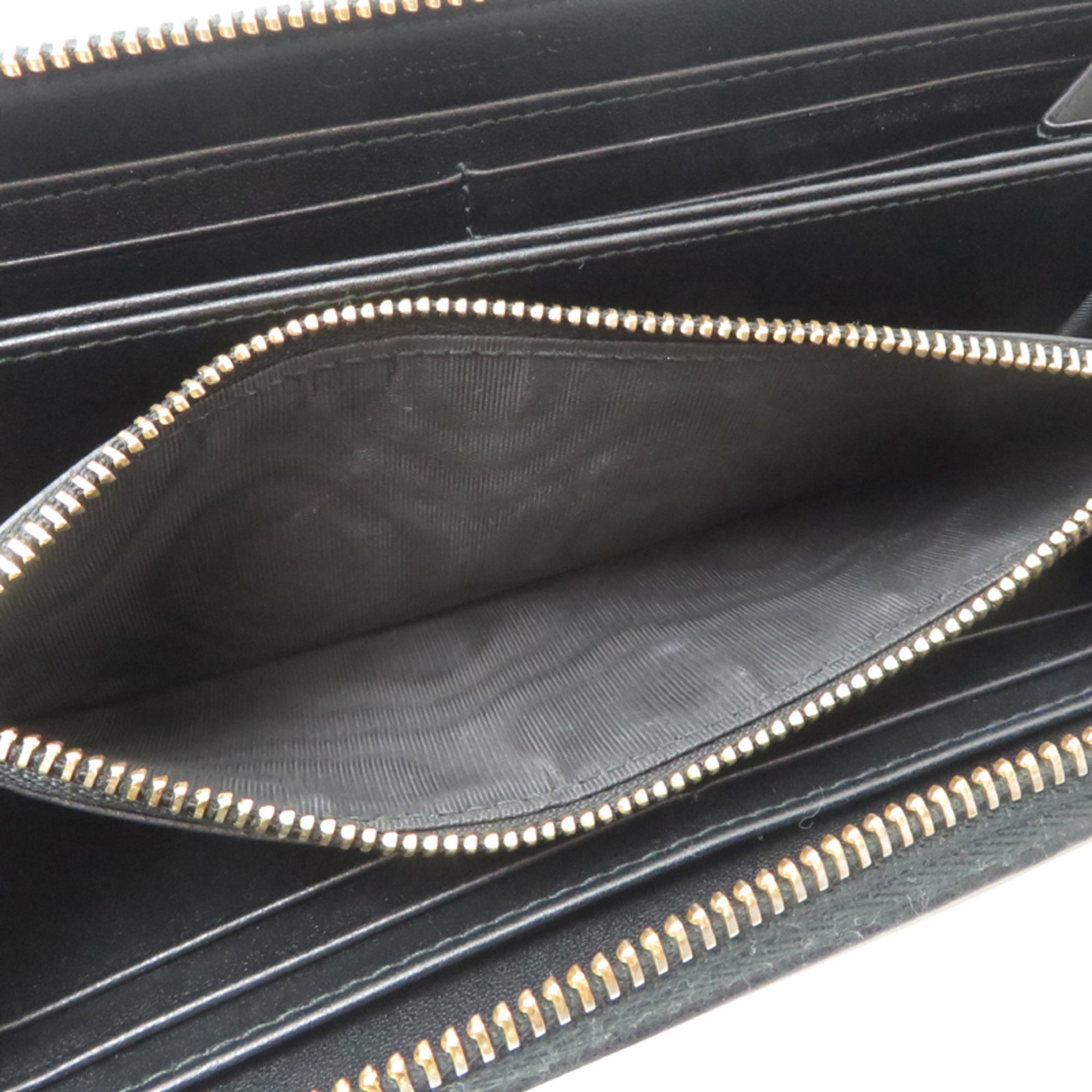 Christian Dior Black Leather Long Wallet (Bi-Fold) (Pre-Owned)