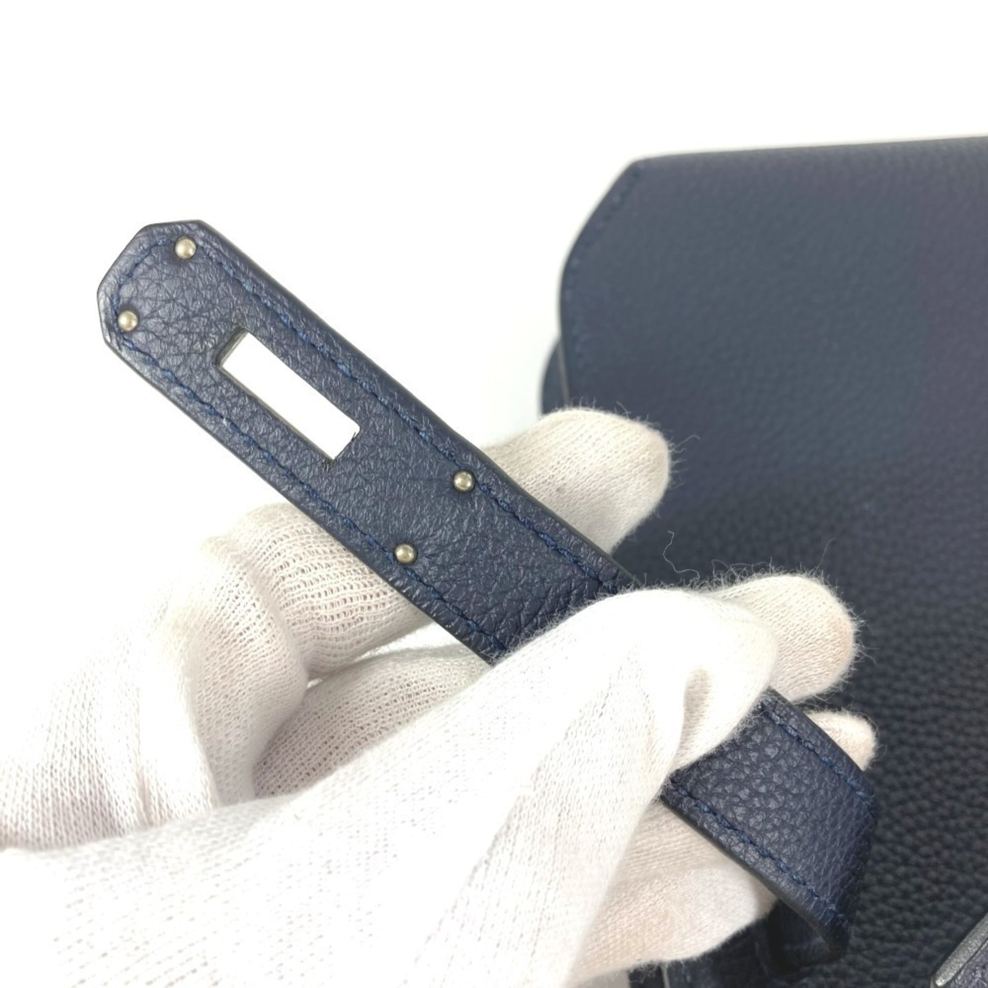 Hermes Kelly Navy Togo Leather Clutch Bag (Pre-Owned)