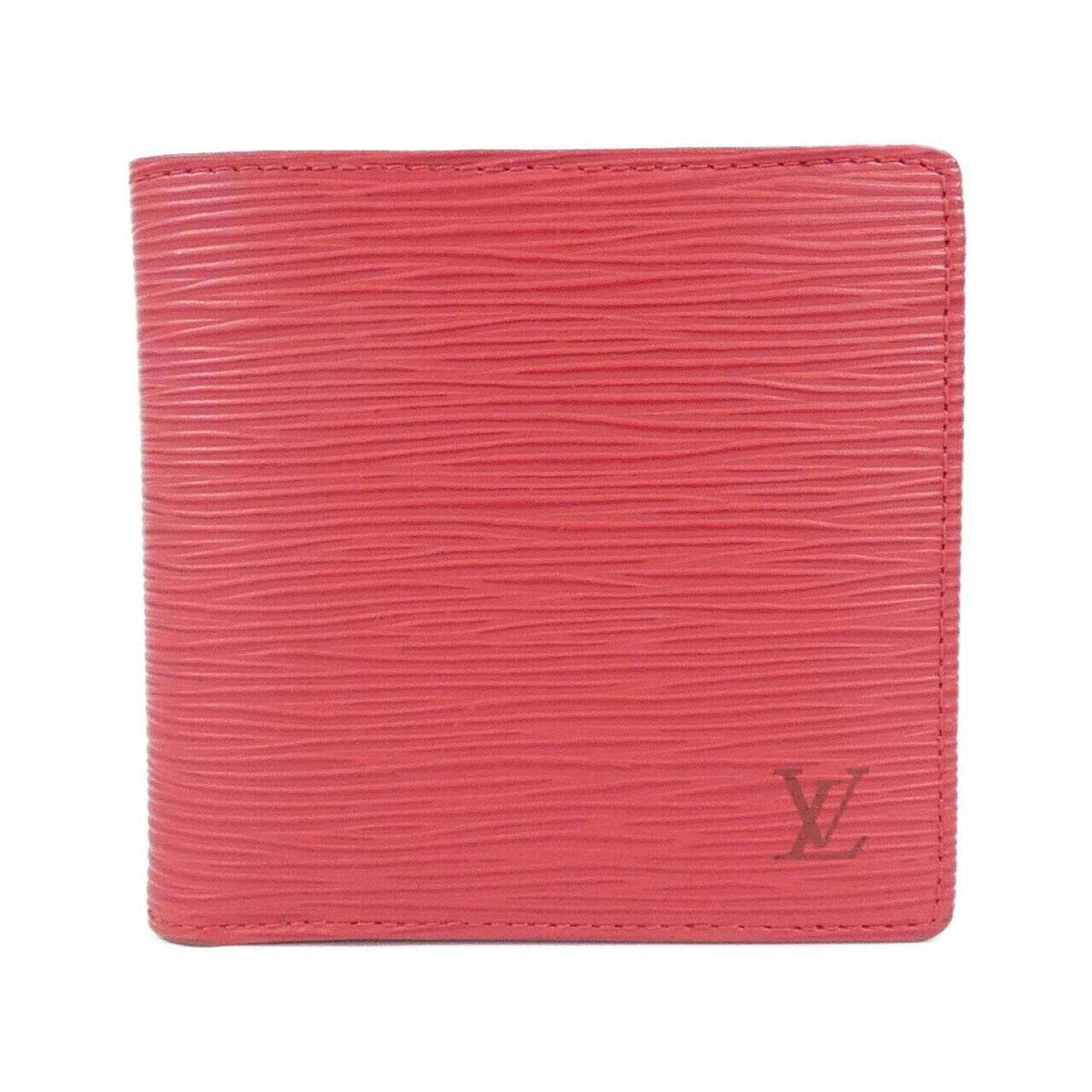 Louis Vuitton Red Color Leather Wallet (Bi-Fold) (Pre-Owned)