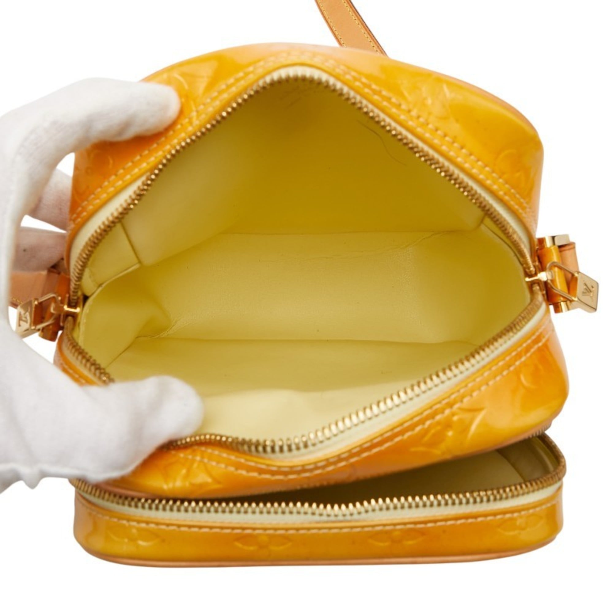 Louis Vuitton Yellow Patent Leather Shoulder Bag (Pre-Owned)