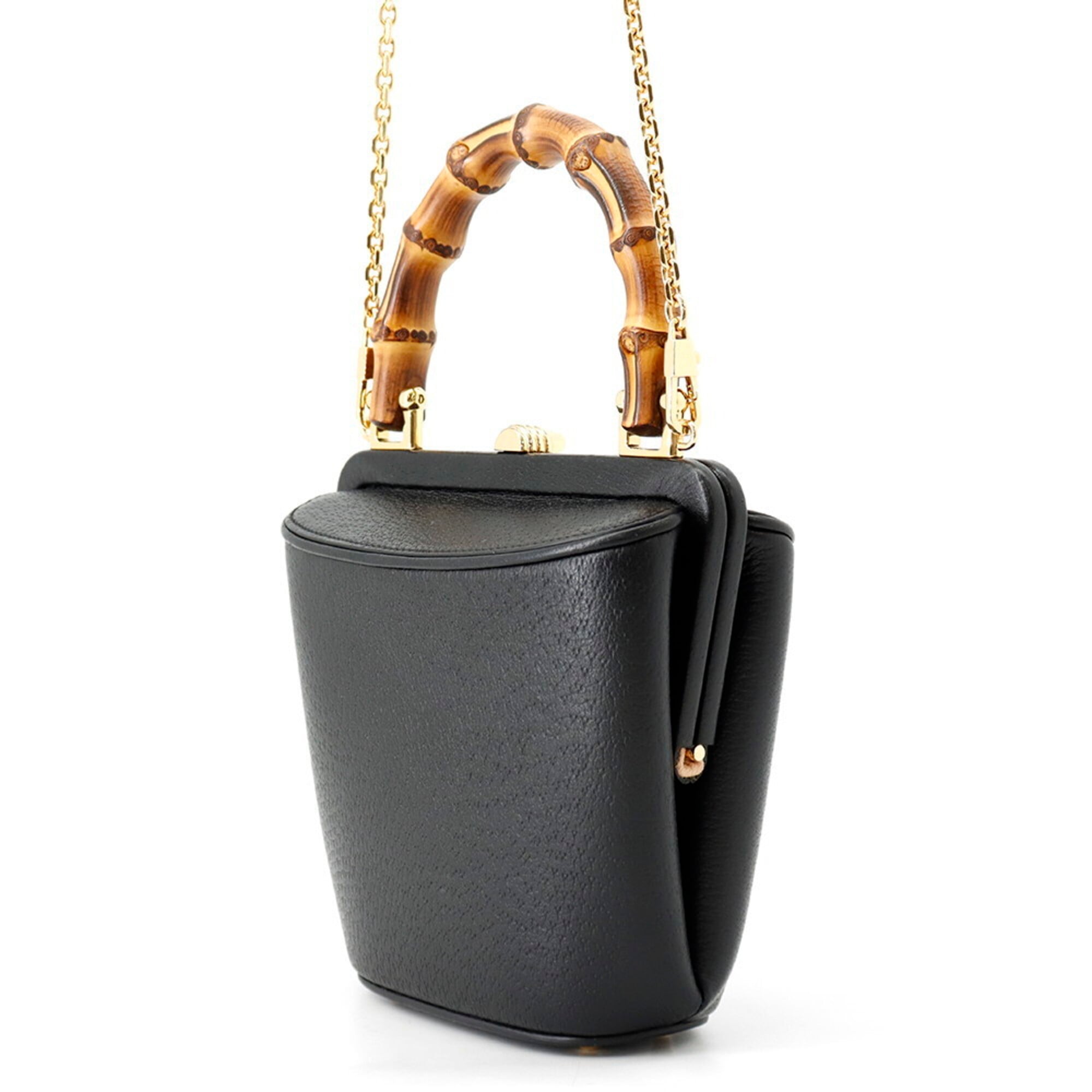Gucci Black Leather Handbag Shoulder Bag (Pre-Owned)