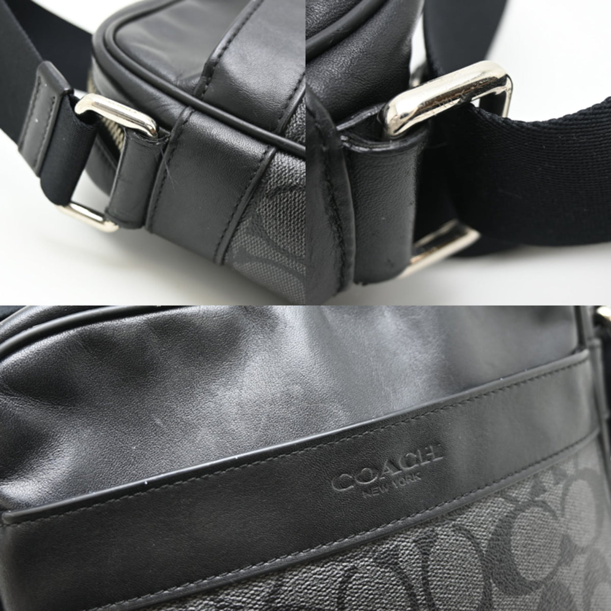Coach Black Leather Pvc Shoulder Bag (Pre-Owned)