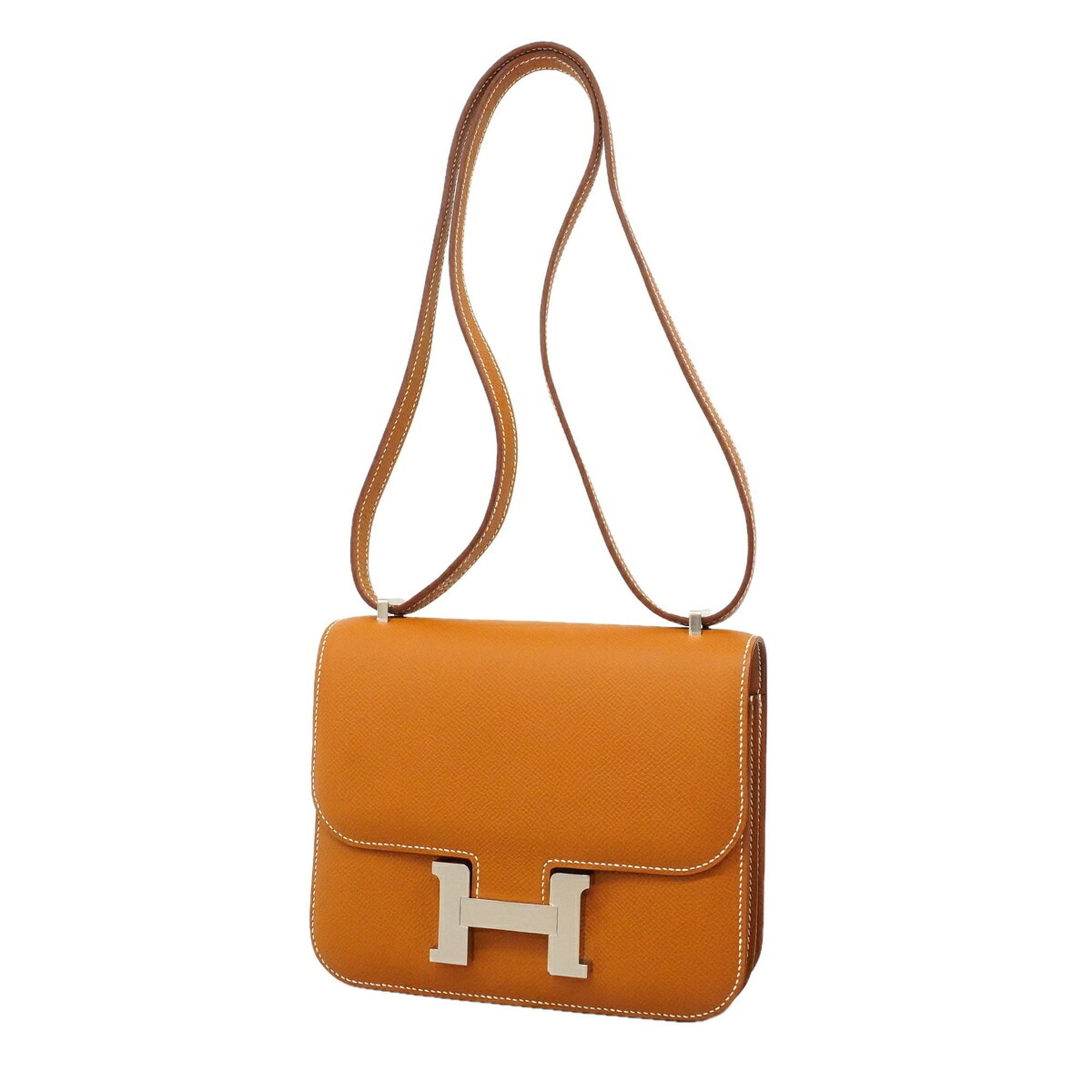 Hermes Gold Leather Shoulder Bag (Pre-Owned)