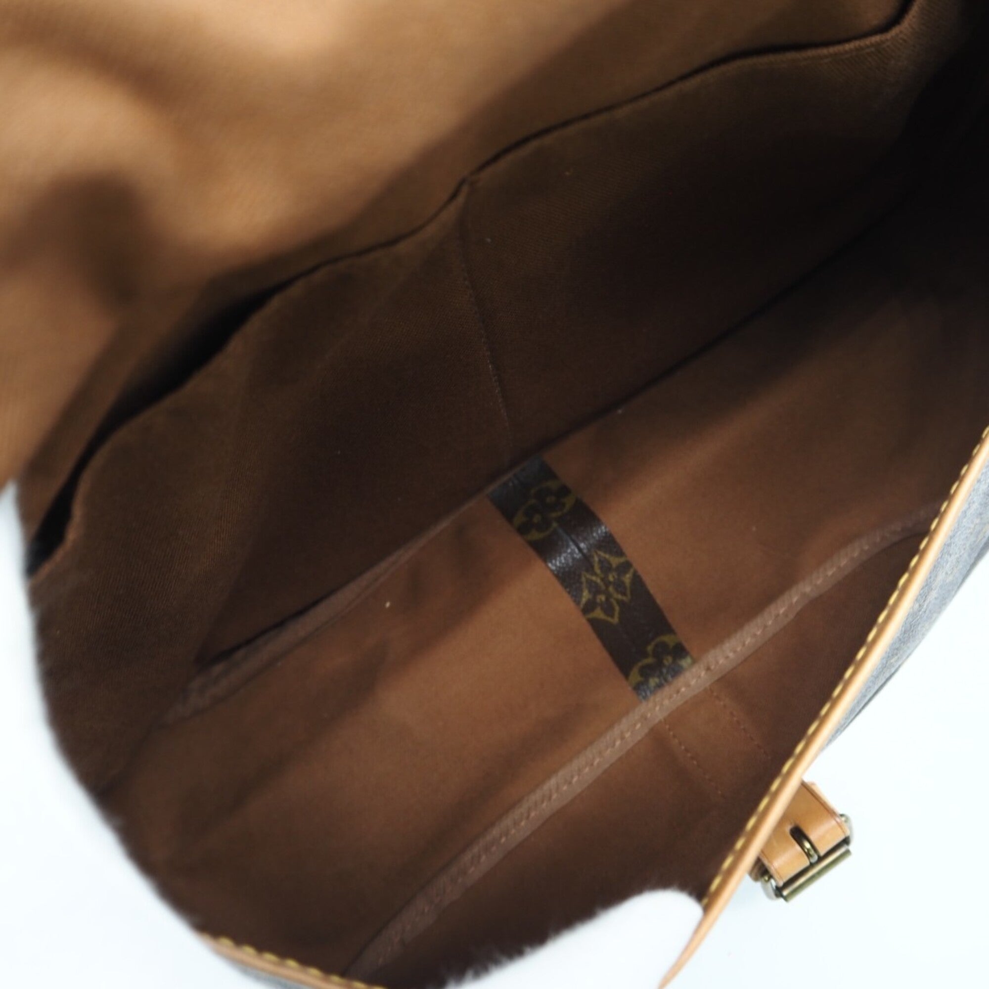 Louis Vuitton Monogram Brown Coated Canvas Leather Shoulder Bag (Pre-Owned)