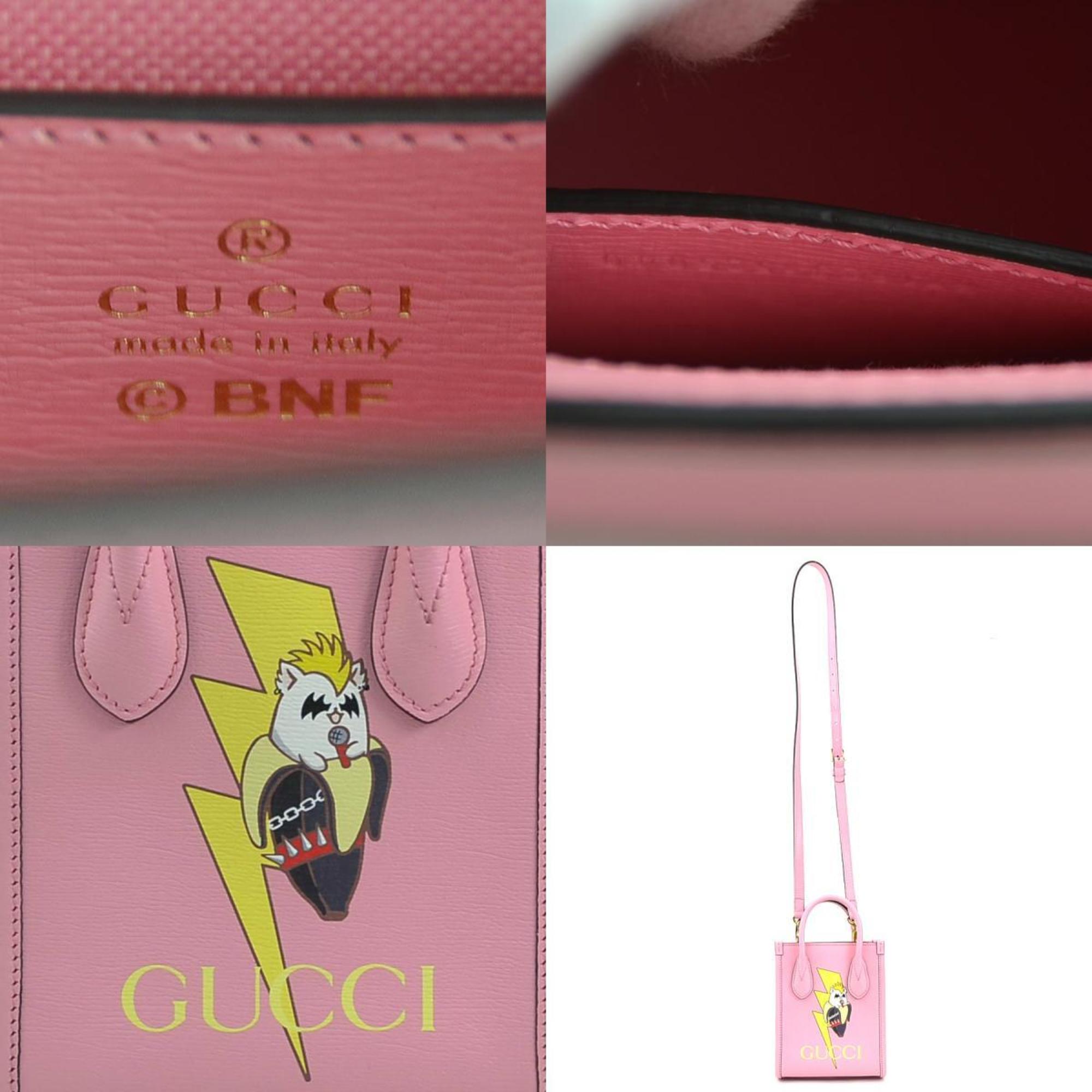 Gucci Pink Leather Handbag Shoulder Bag (Pre-Owned)