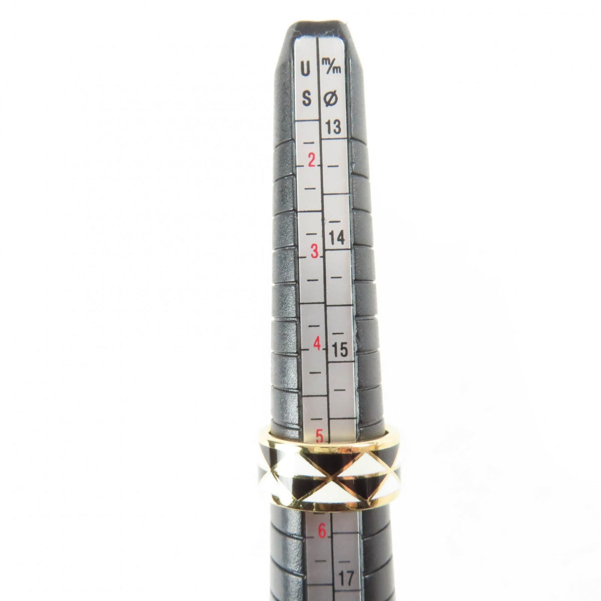Prada Gold Black White Band Ring (Pre-Owned)