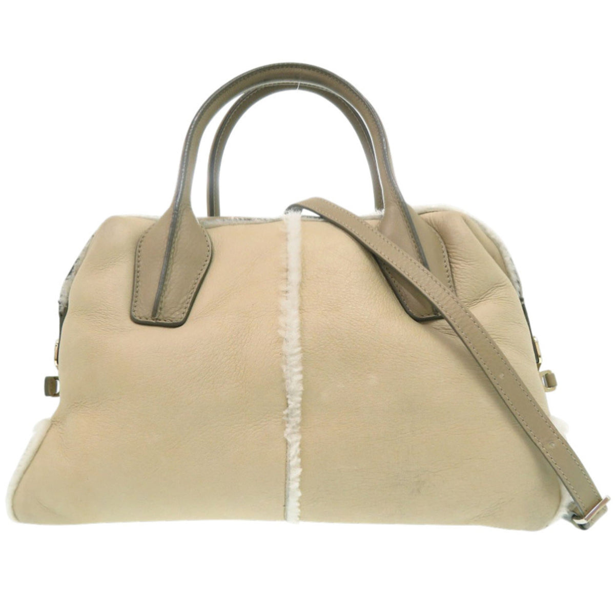 Tod's Beige Grayish Leather Leather Handbag (Pre-Owned)