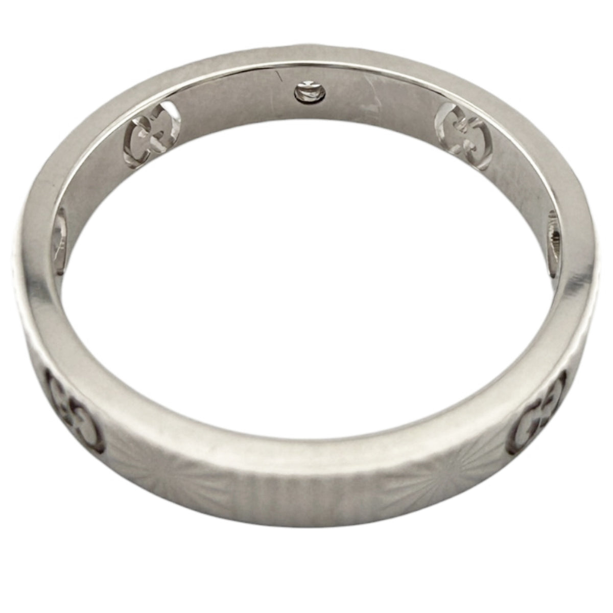 Gucci Silver White Gold (18K) Band Ring (Pre-Owned)