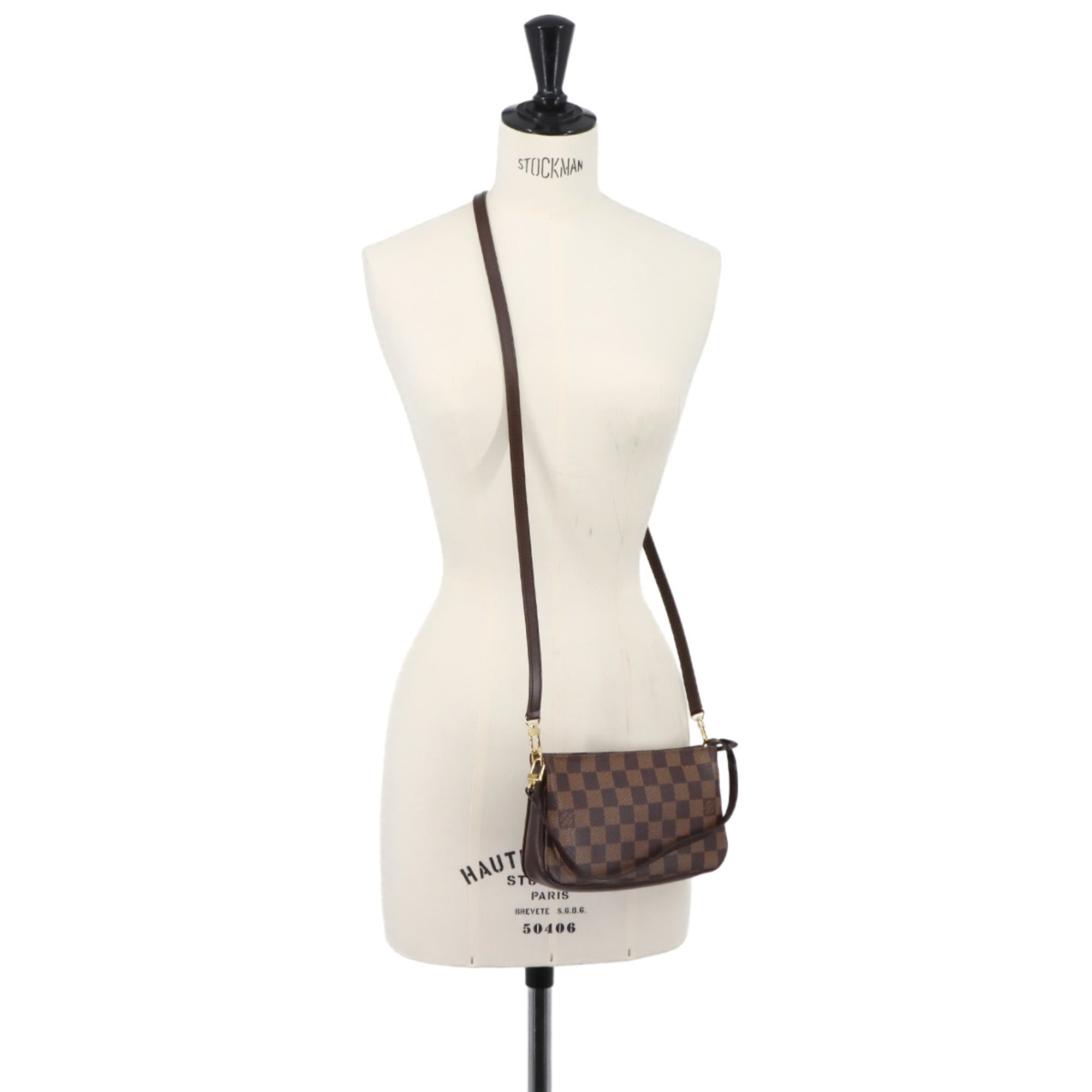 Louis Vuitton Damier Canvas Ebene Damier Canvas Handbag (Pre-Owned)
