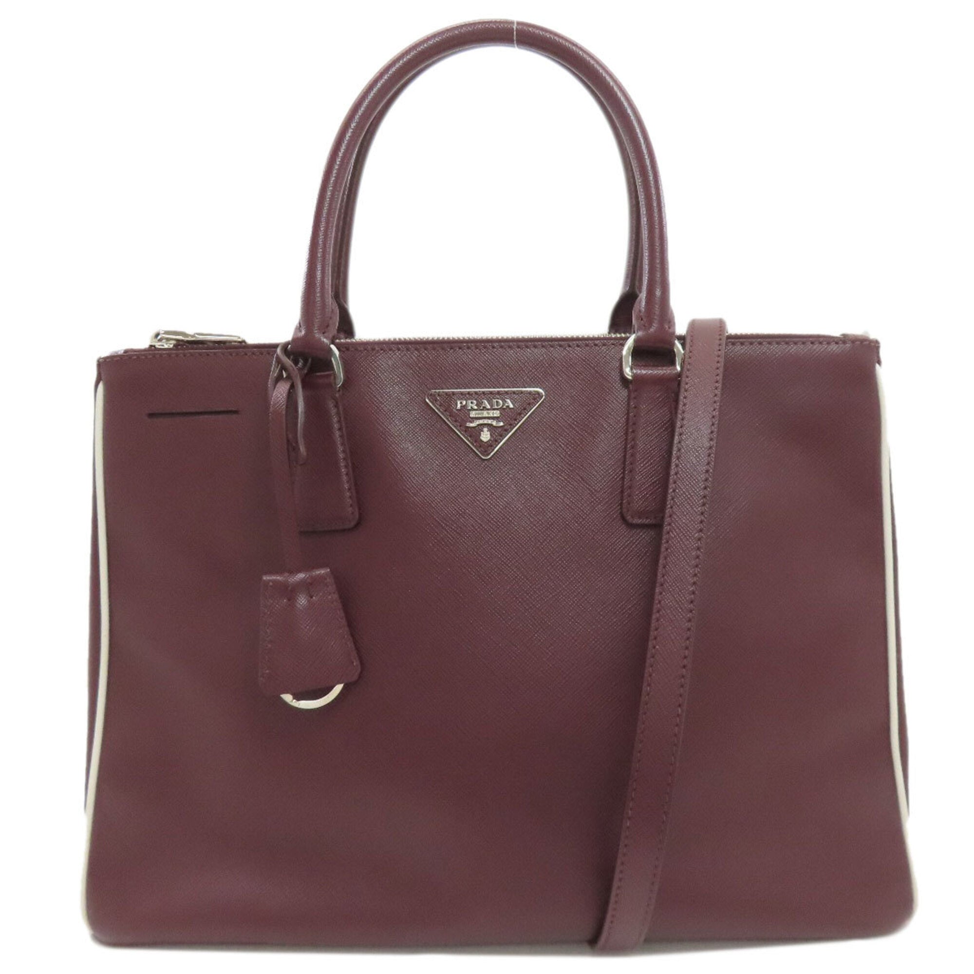 Prada Bordeaux Leather Tote Bag (Pre-Owned)