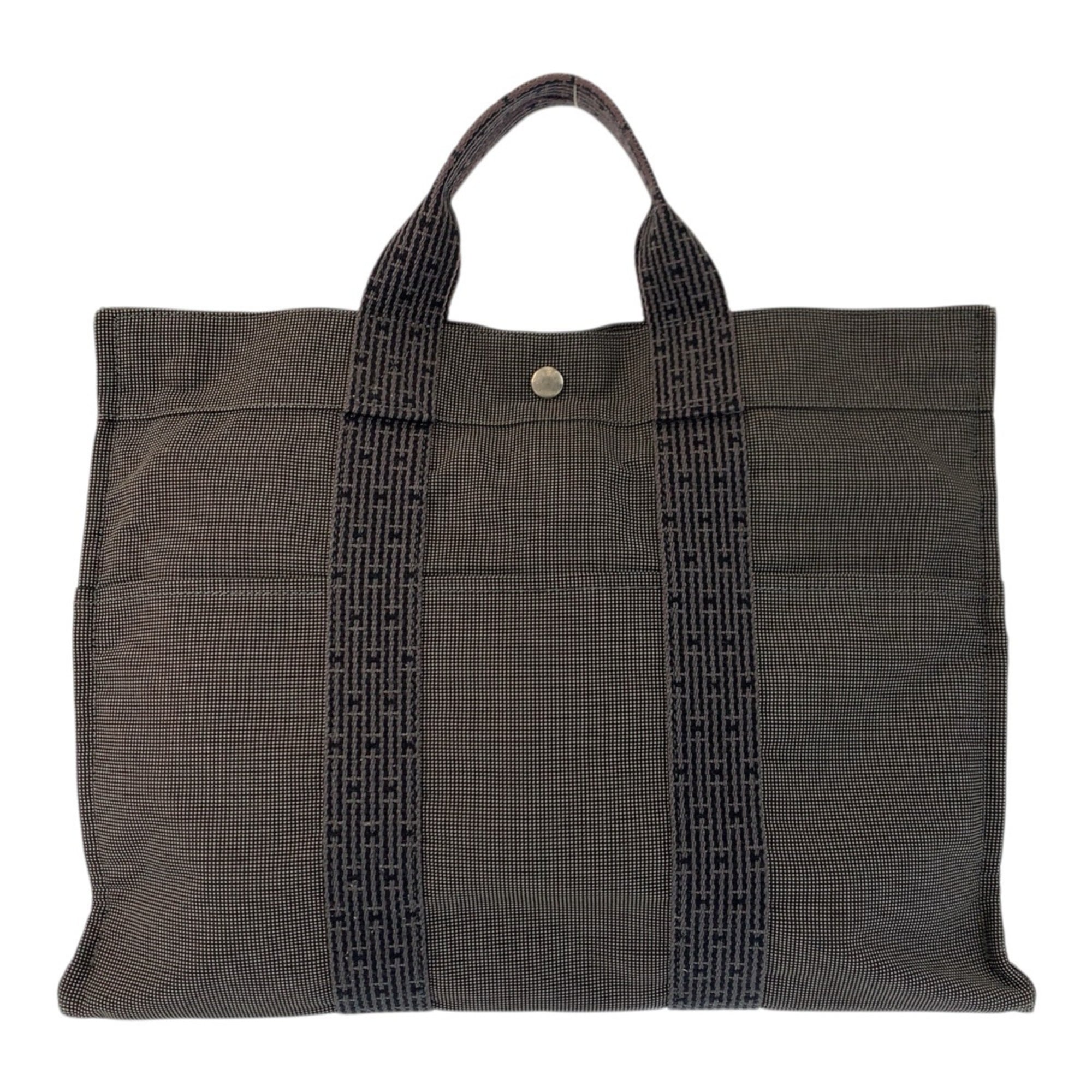 Hermes Gray Polyamide Polyester Handbag Tote Bag (Pre-Owned)
