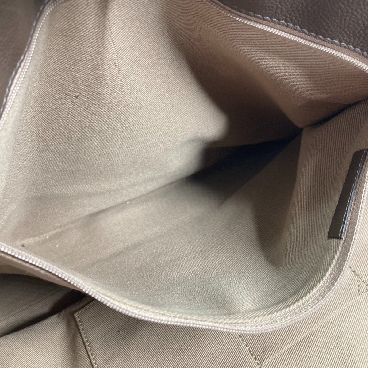 Cartier Beige Dark Brown Canvas Shoulder Bag Tote Bag (Pre-Owned)