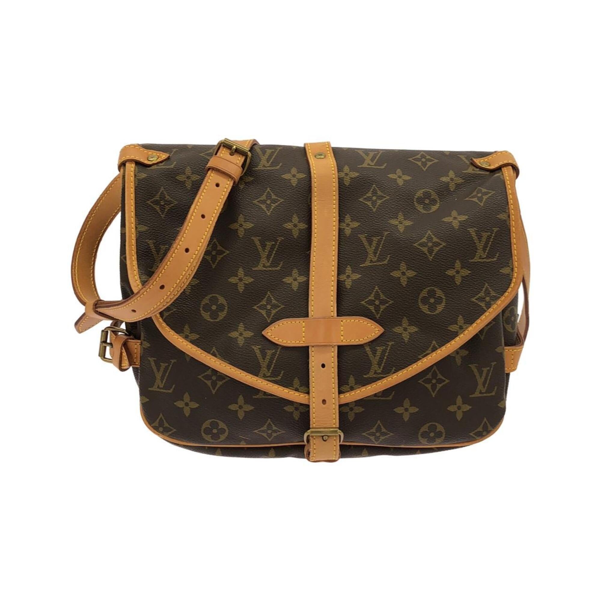 Louis Vuitton Marron Coated Canvas Shoulder Bag (Pre-Owned)