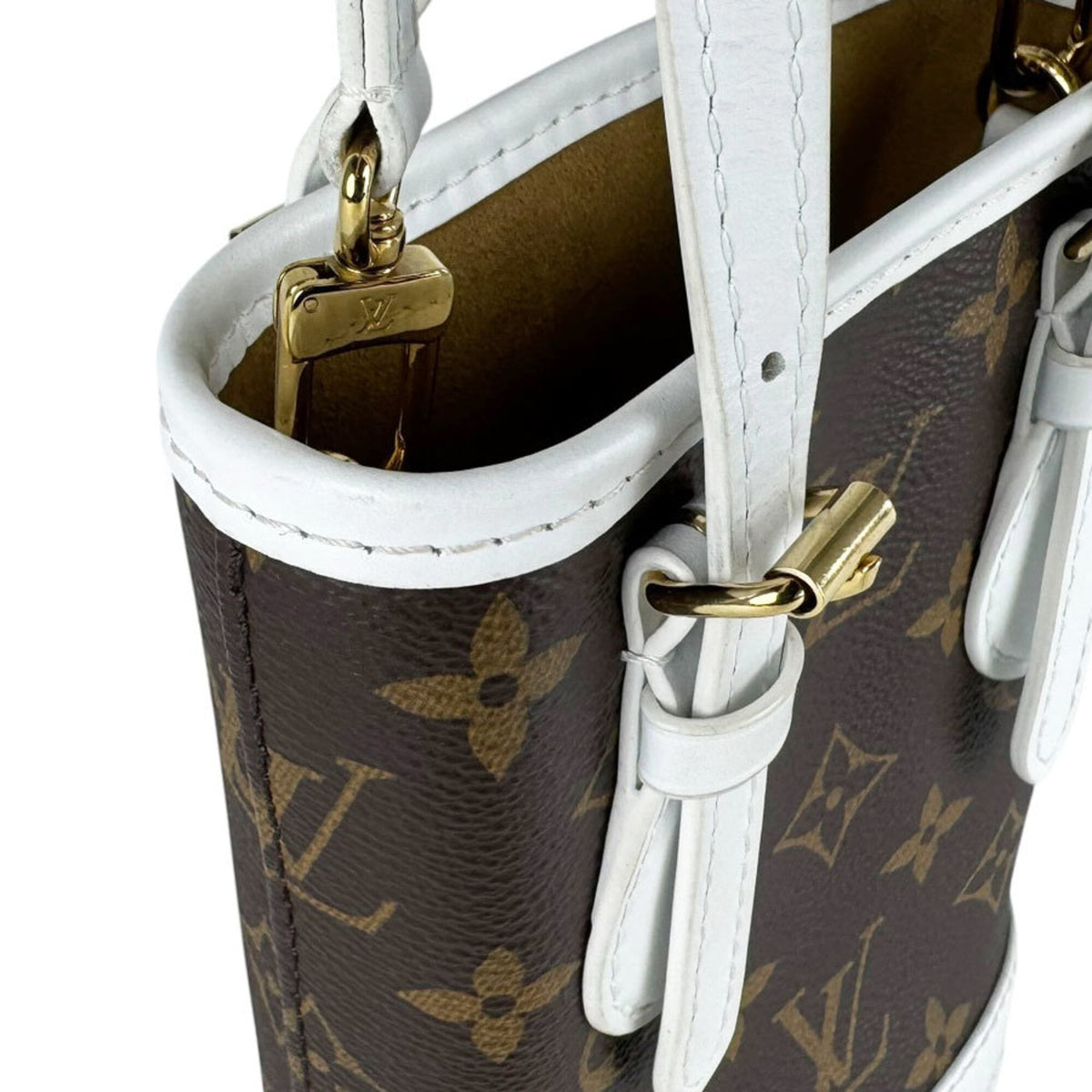 Louis Vuitton Brown Monogram White Monogram Leather Shoulder Bag (Pre-Owned)
