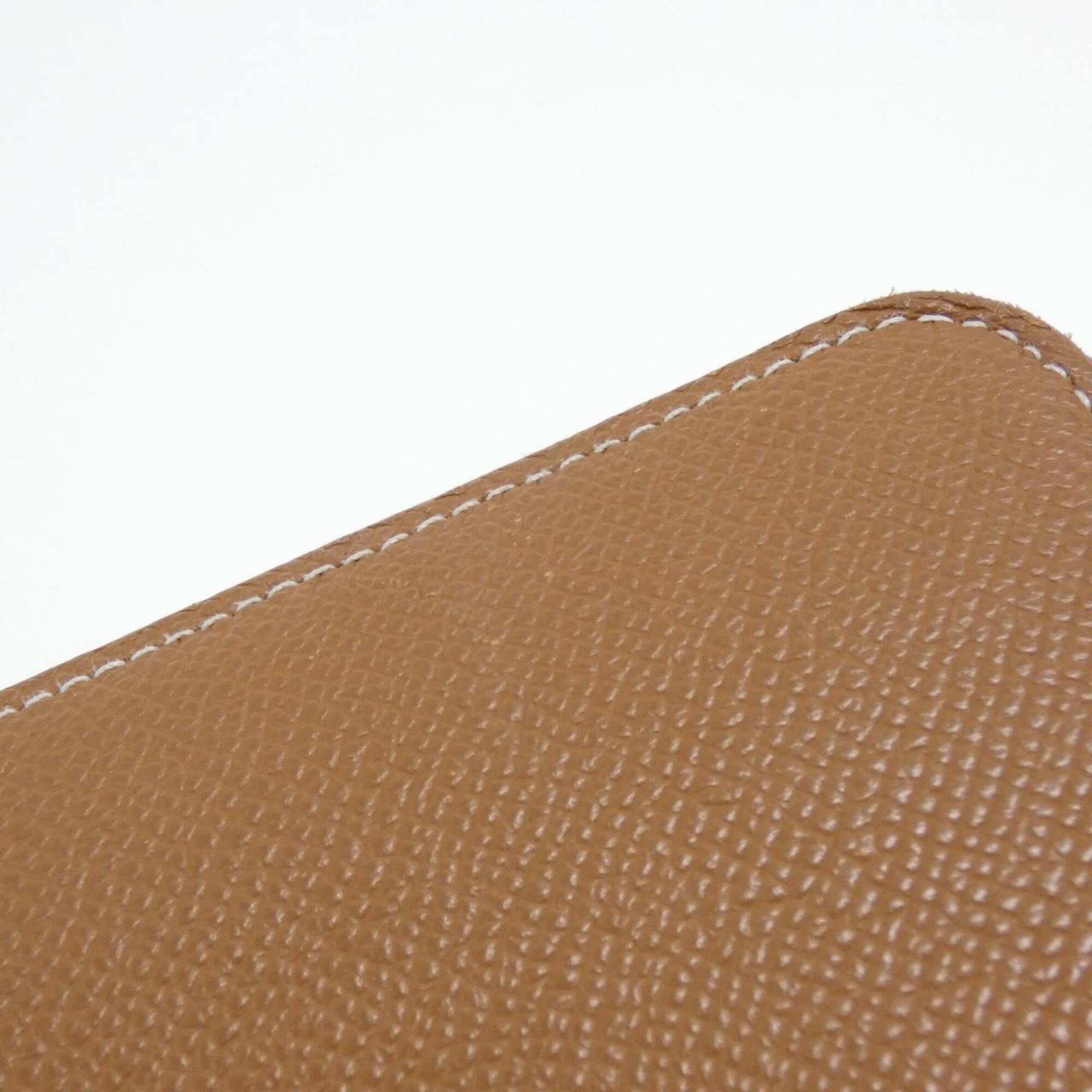 Hermes Gold Beige Celeste Epsom Leather Silk Wallet (Bi-Fold) (Pre-Owned)