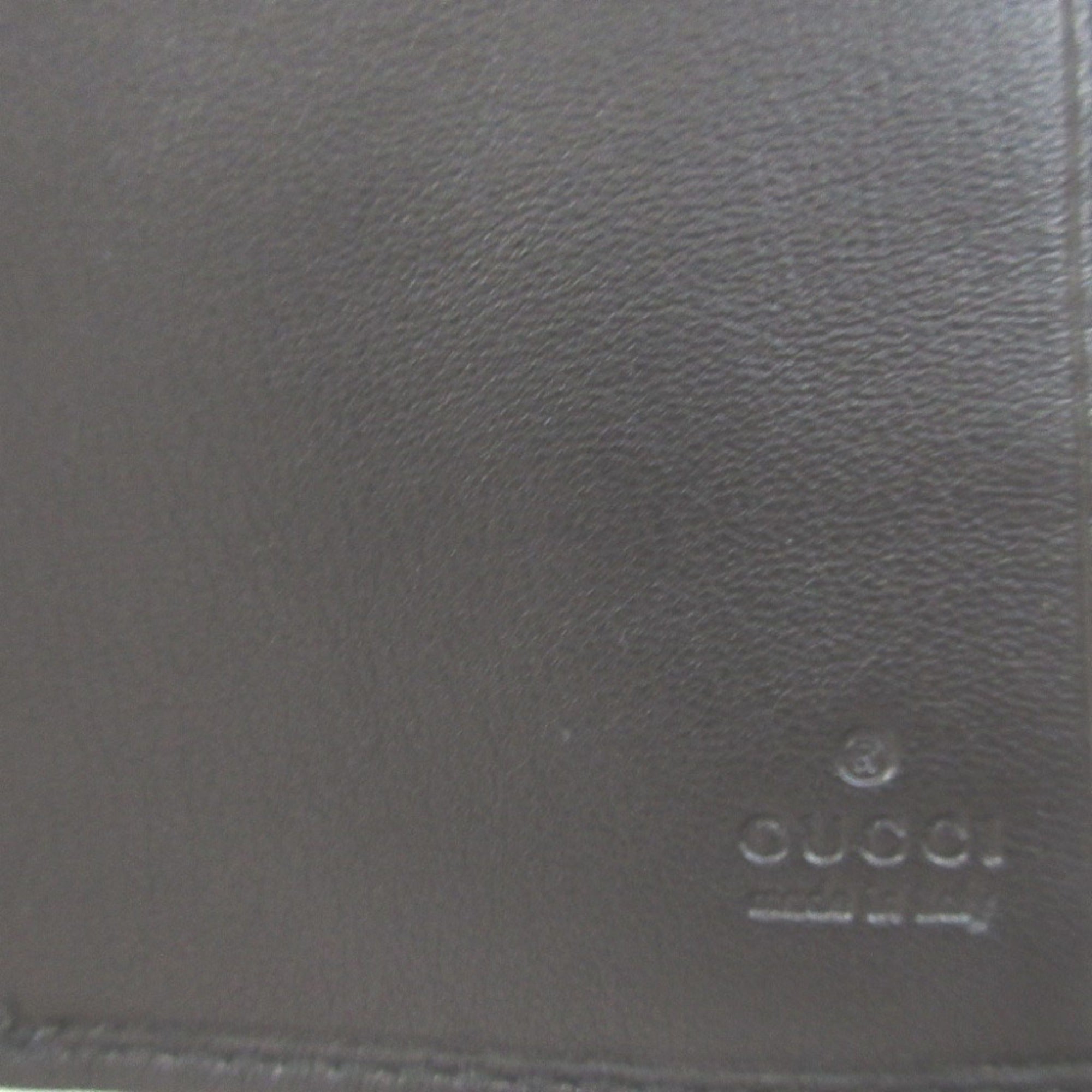 Gucci Black Brown Canvas Leather Long Wallet (Bi-Fold) (Pre-Owned)