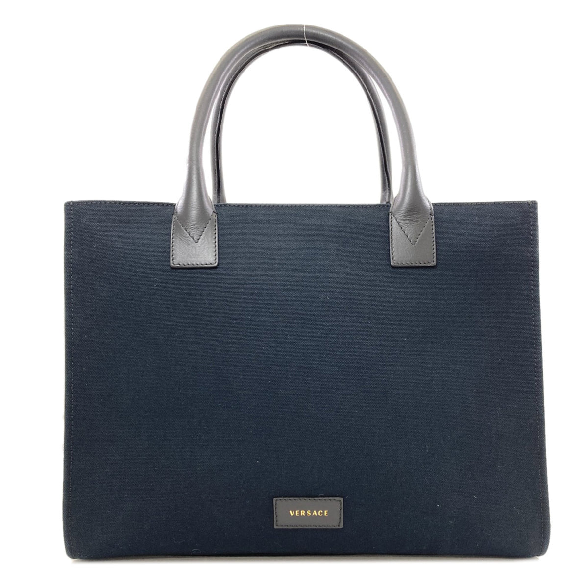 Versace Black Canvas Tote Bag (Pre-Owned)
