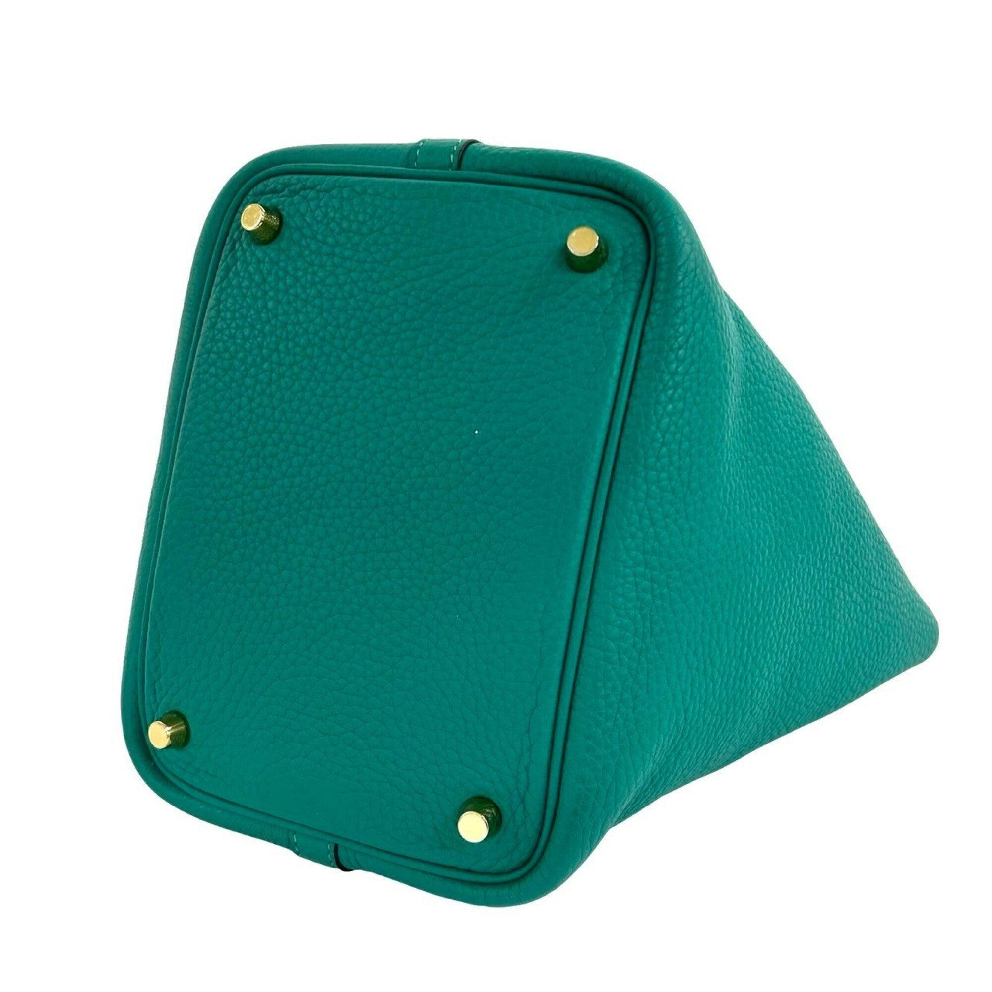 Hermes Green Taurillon Clemence Leather Handbag (Pre-Owned)