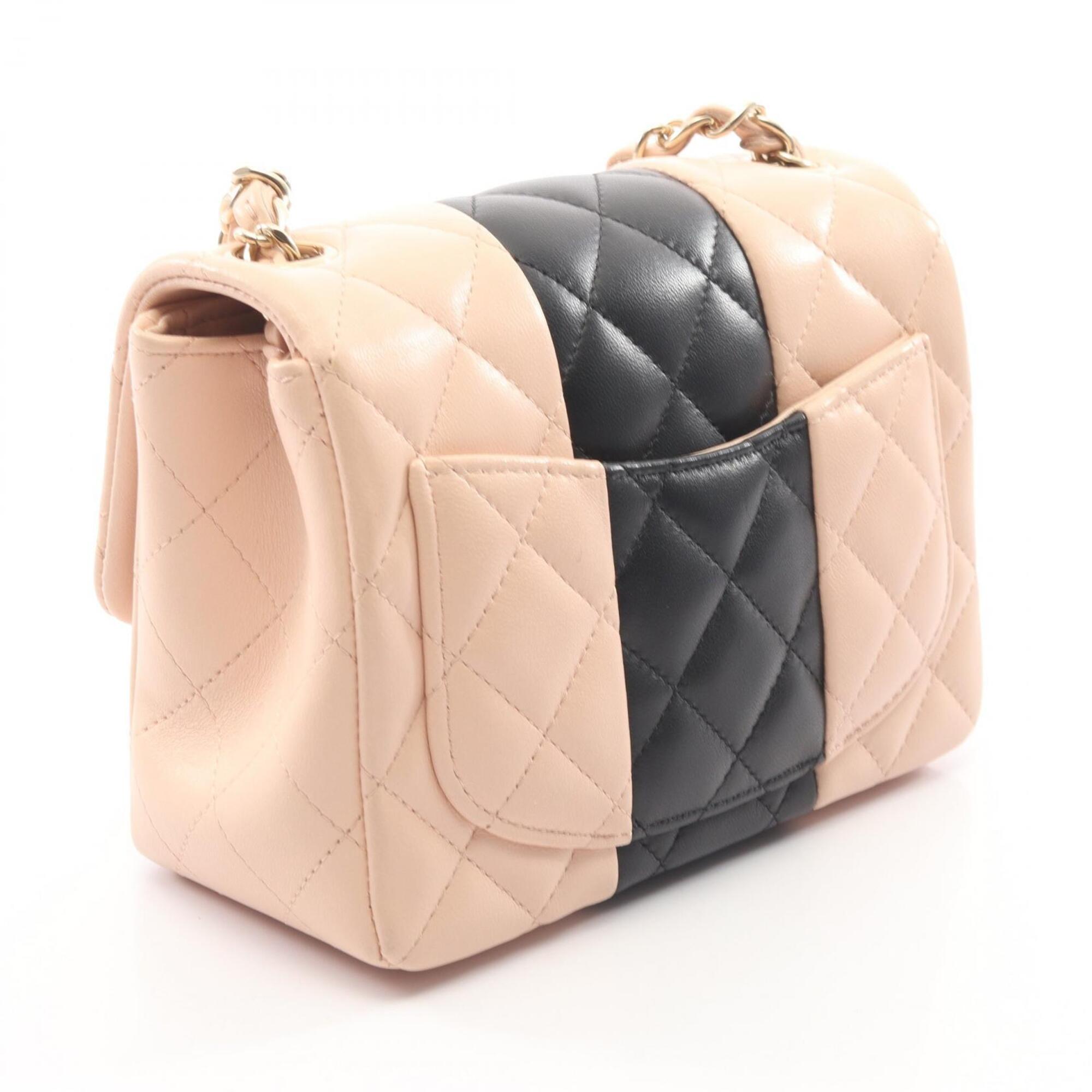 Chanel Black Pink Leather Handbag Shoulder Bag (Pre-Owned)