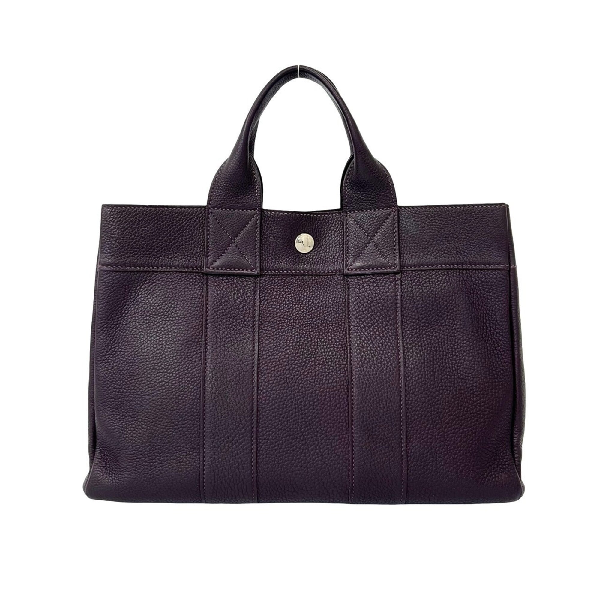 Hermes Purple Negonda Leather Handbag Tote Bag (Pre-Owned)