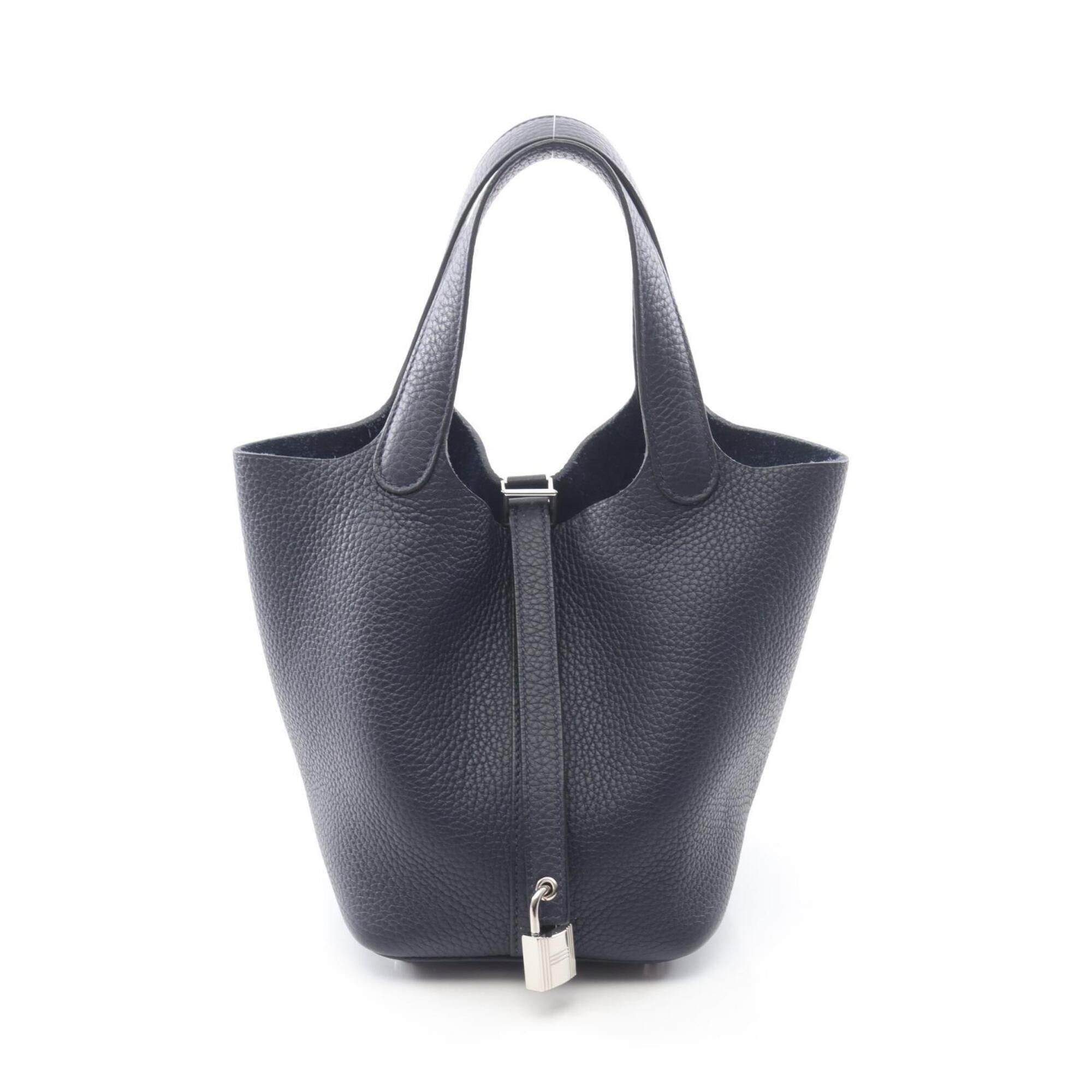 Hermes Blue Nuit Navy Taurillon Clemence Leather Handbag (Pre-Owned)