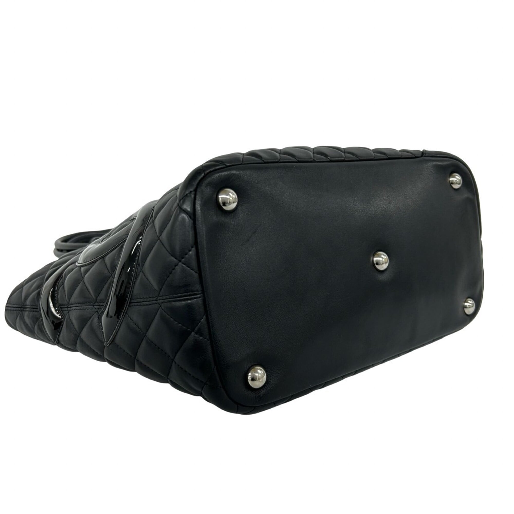 Chanel Black Leather Handbag Tote Bag (Pre-Owned)
