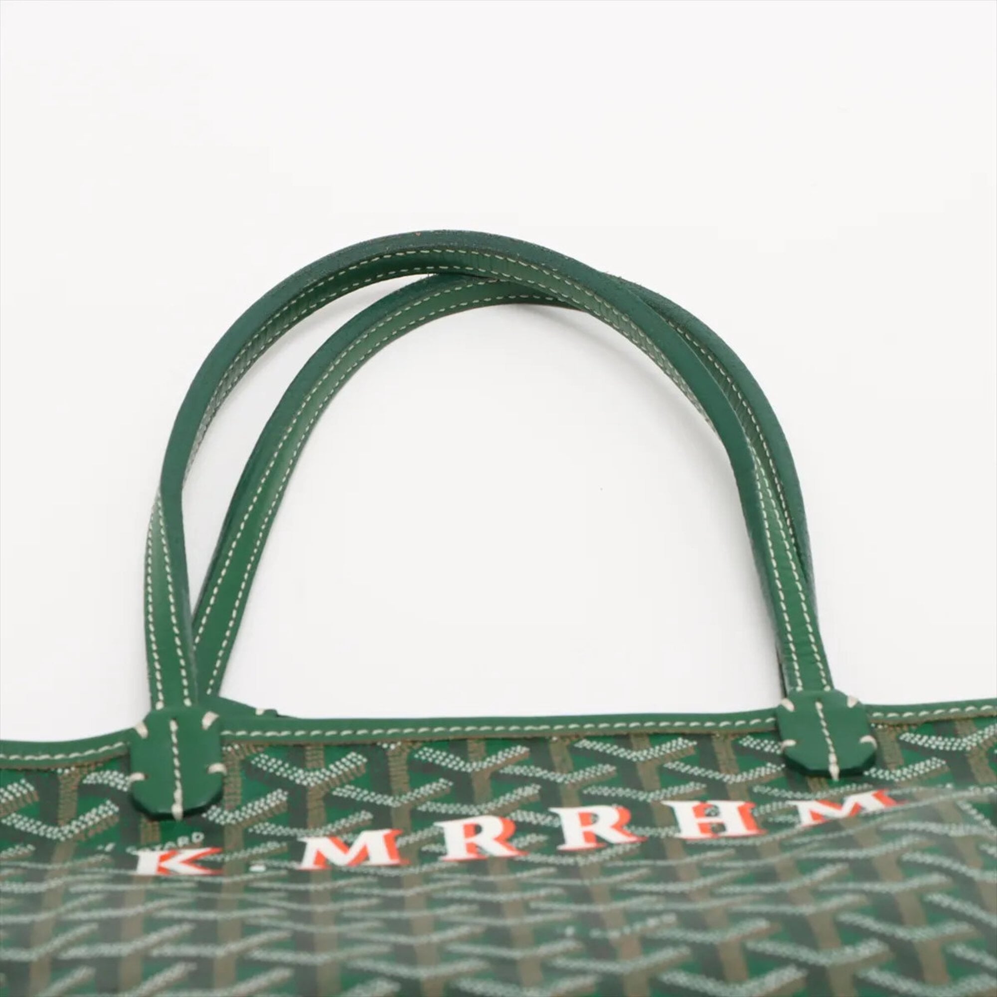 Goyard Green Coated Canvas Leather Handbag Tote Bag (Pre-Owned)