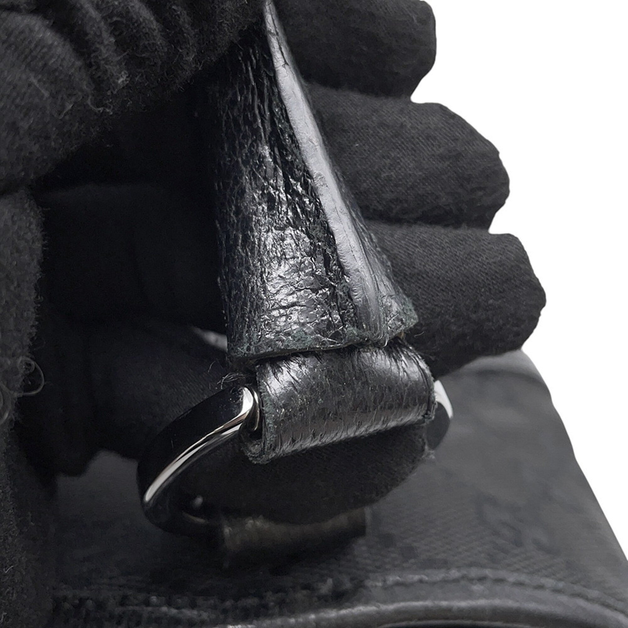 Gucci Black Canvas Leather Tote Bag (Pre-Owned)