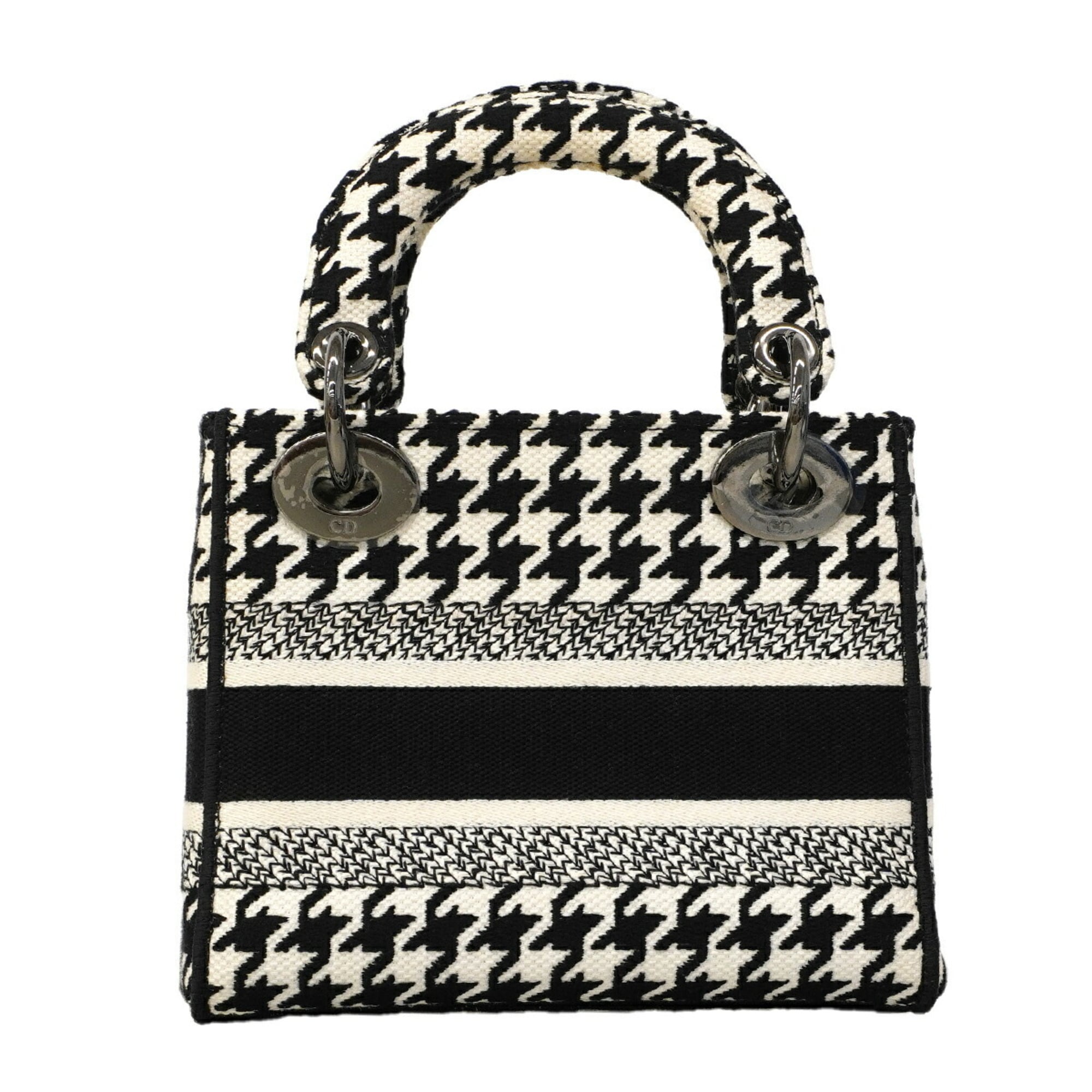 Christian Dior Black White Canvas Handbag (Pre-Owned)