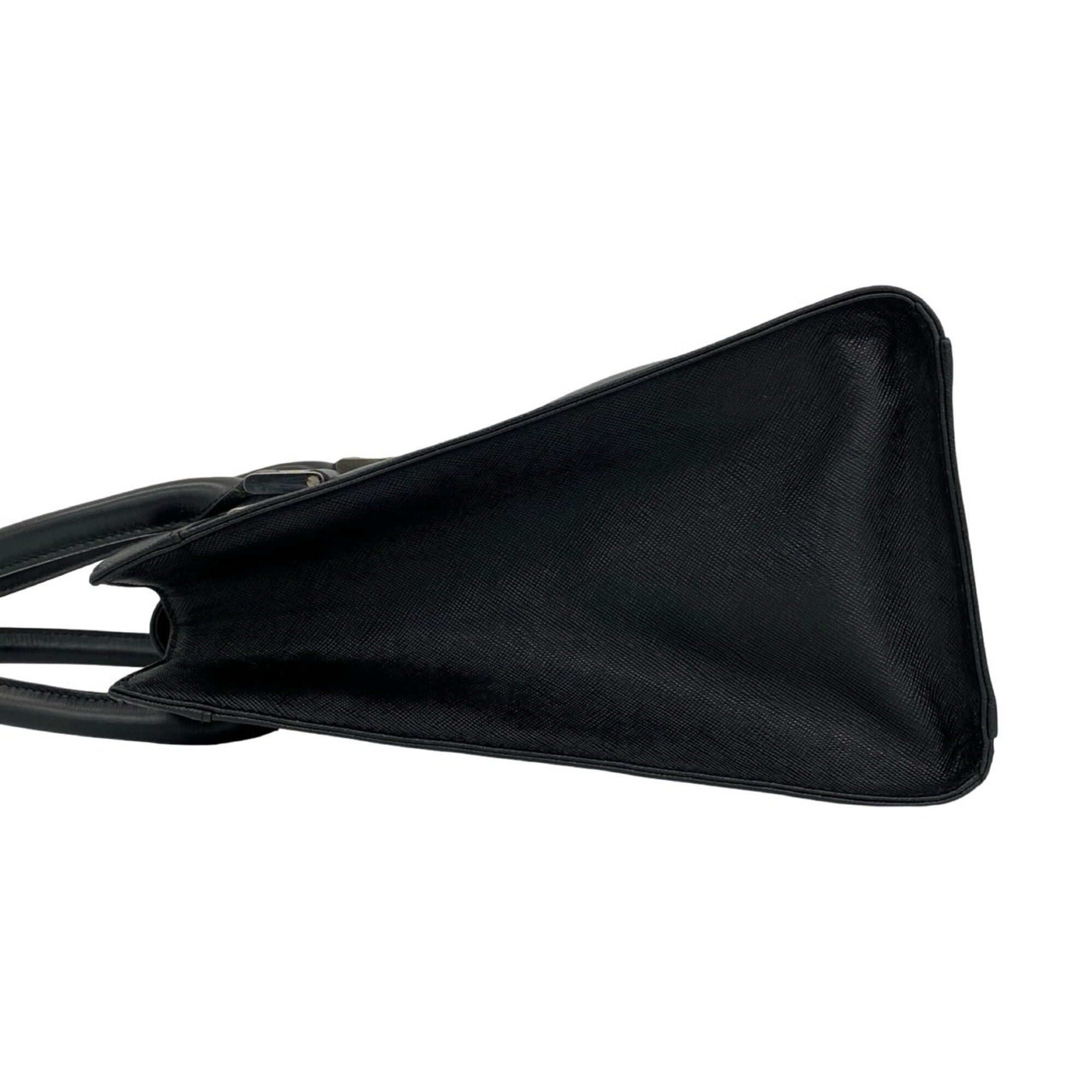 Burberry Black Leather Handbag Tote Bag (Pre-Owned)