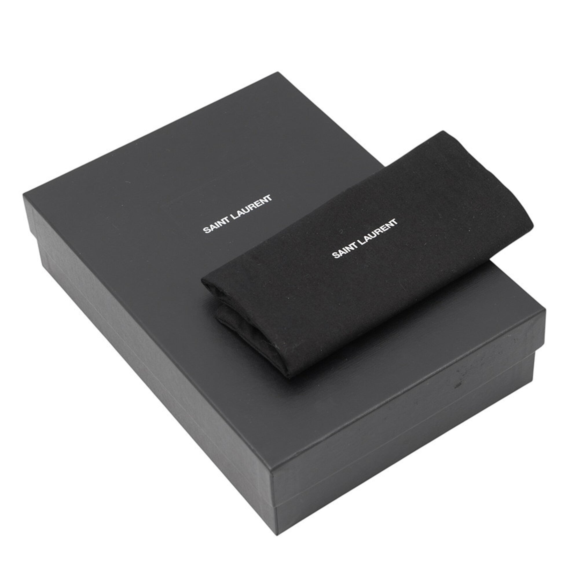 Yves Saint Laurent Black Leather Chain/Shoulder Wallet (Pre-Owned)