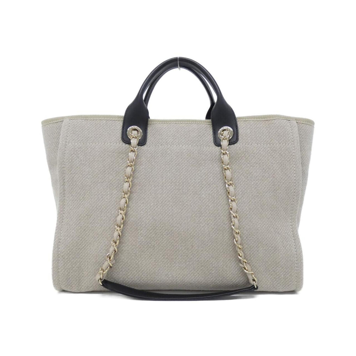 Chanel Beige Black Handbag Pouch (Pre-Owned)